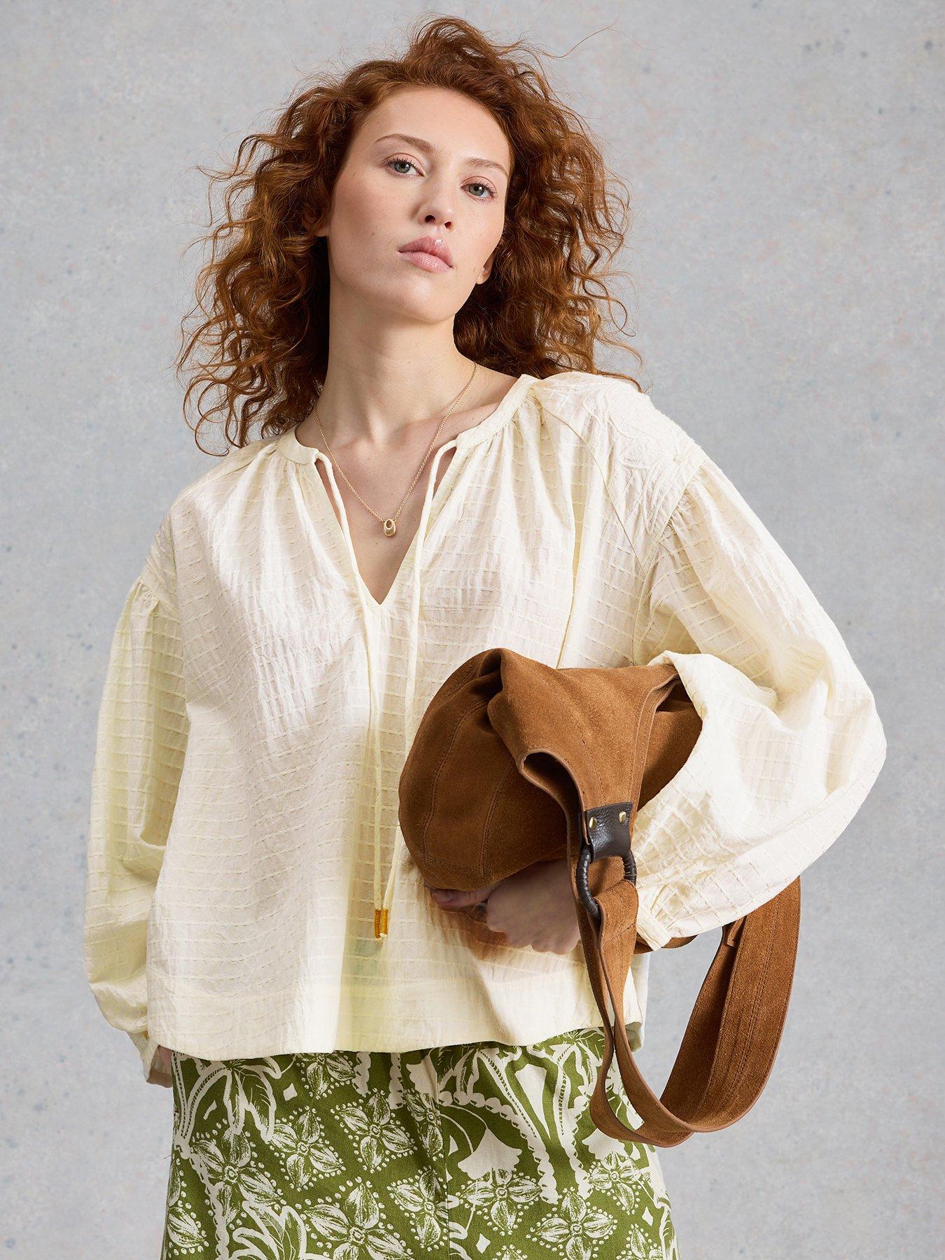 Image 1 of 6 of White Stuff Tilly Textured Top - White
