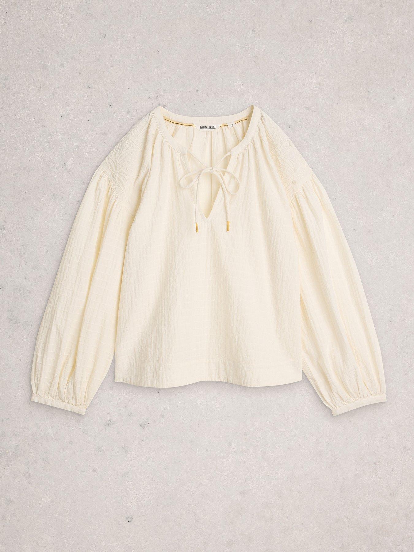 Image 5 of 6 of White Stuff Tilly Textured Top - White