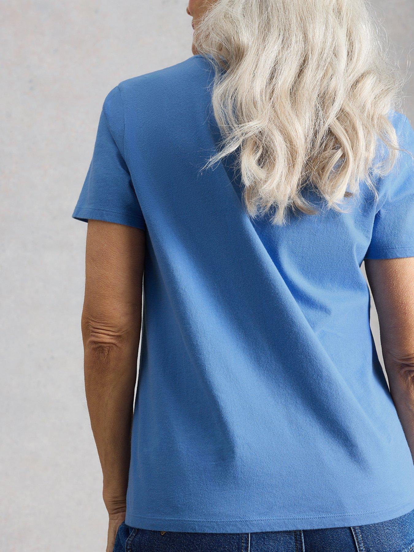Image 2 of 6 of White Stuff Abbie Embroidered Tee - Blue