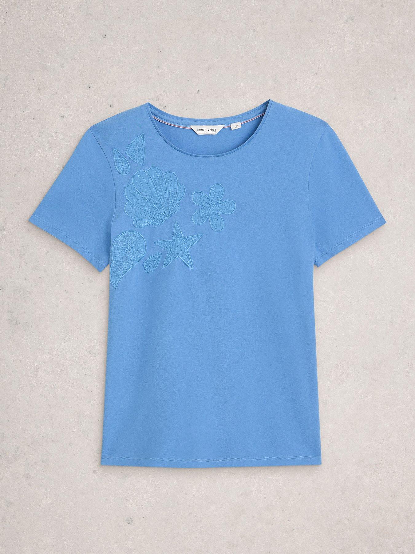 Image 5 of 6 of White Stuff Abbie Embroidered Tee - Blue