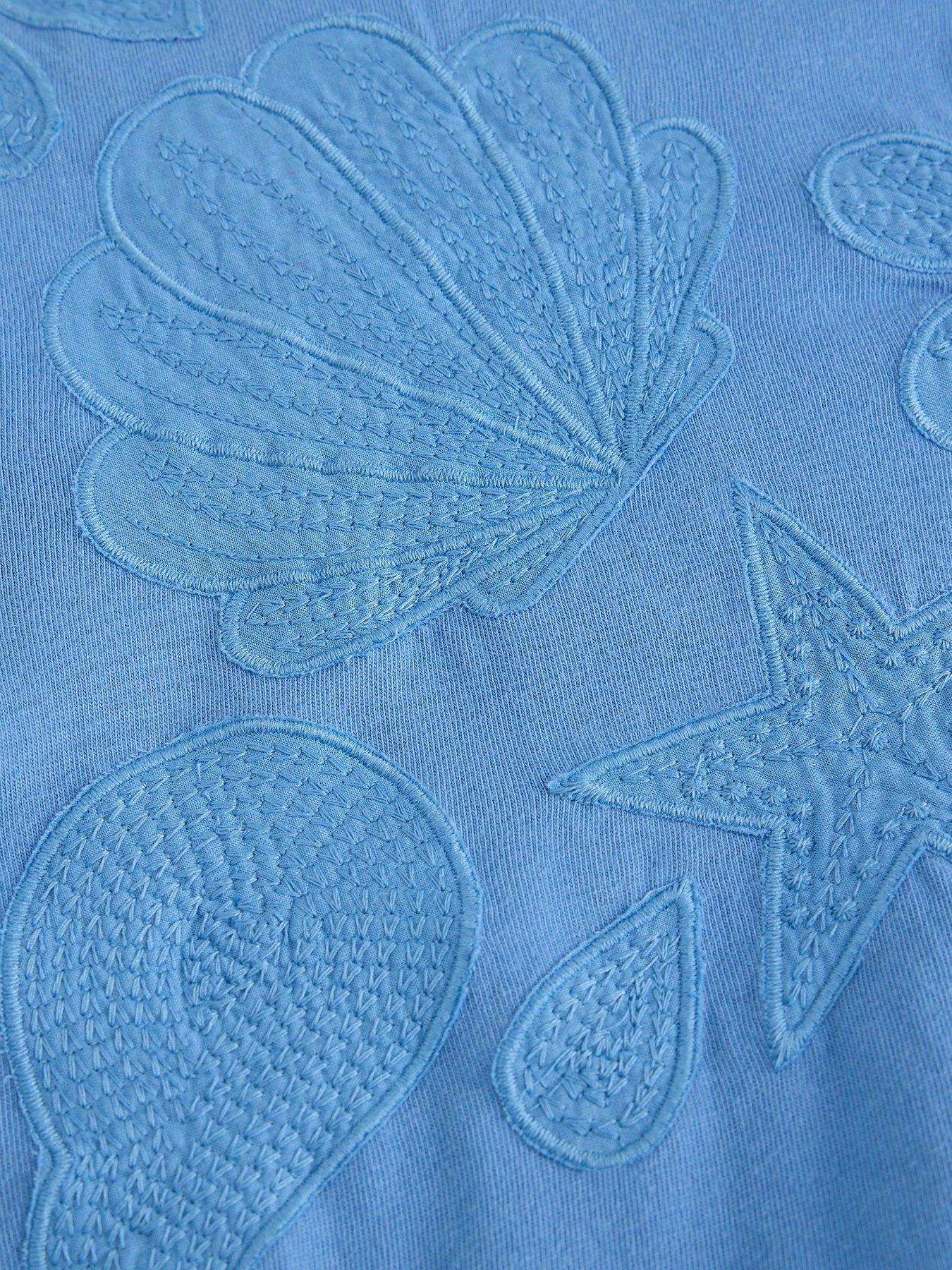 Image 6 of 6 of White Stuff Abbie Embroidered Tee - Blue