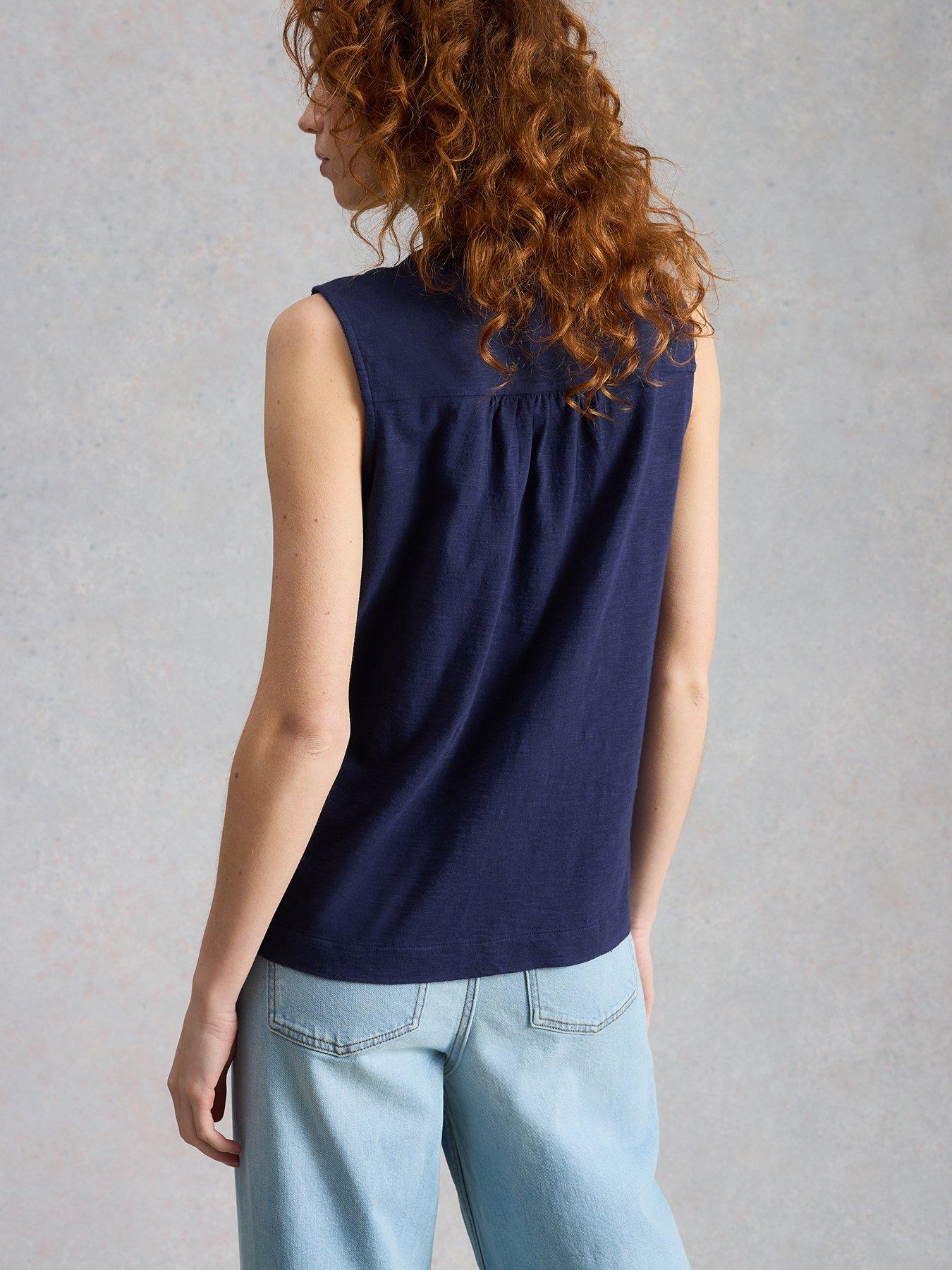 Image 2 of 6 of White Stuff Poppy Linen Blend Top - Blue