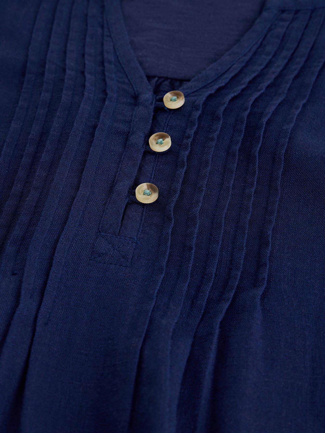 Image 6 of 6 of White Stuff Poppy Linen Blend Top - Blue