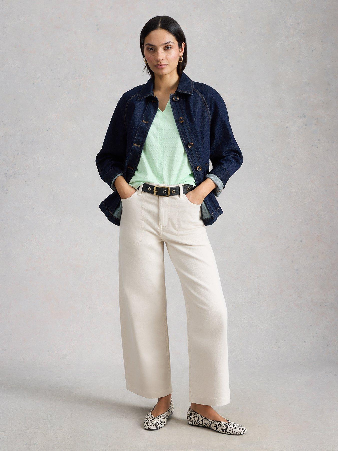  image of white-stuff-nelly-notch-texture-t-shirt-green