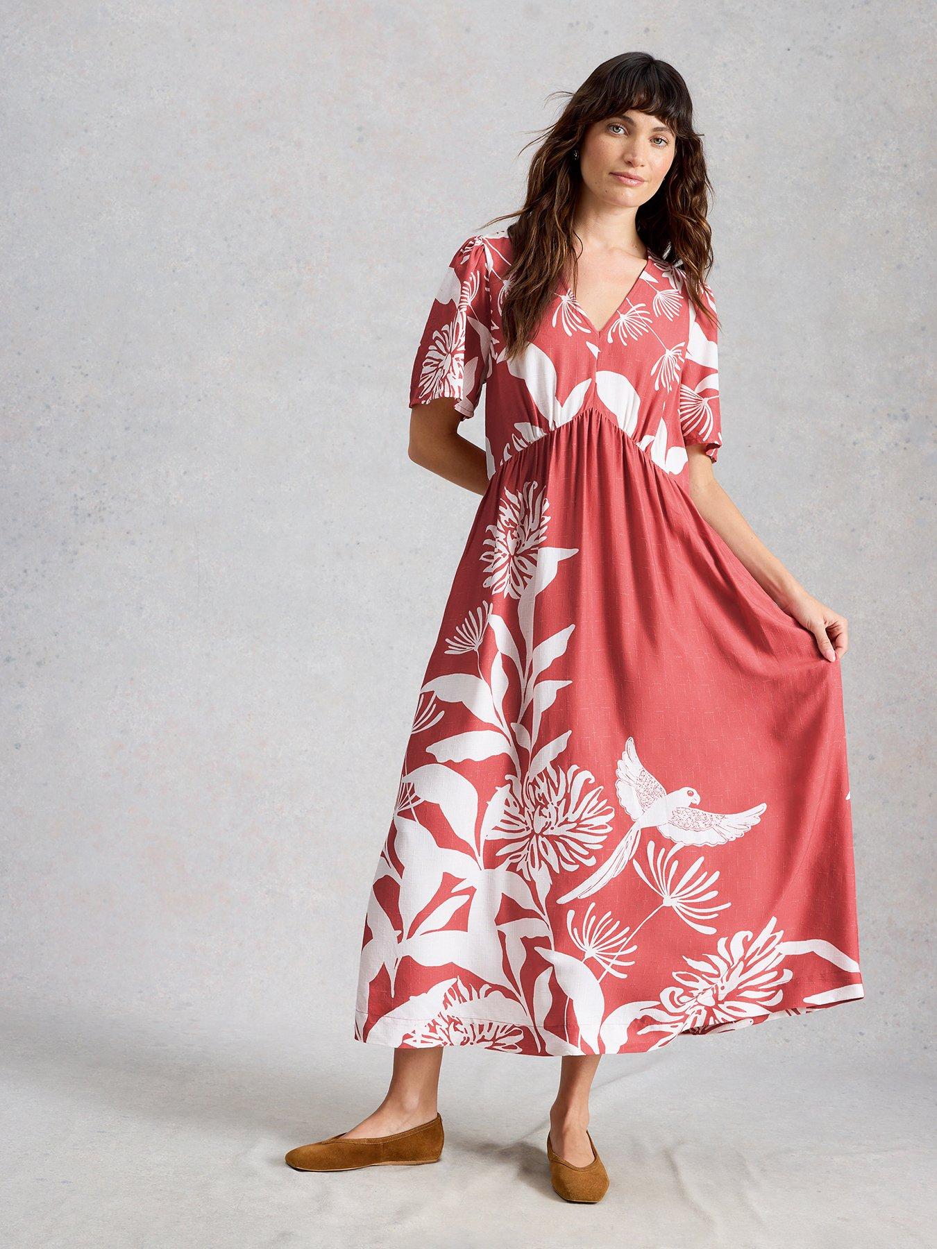 White Stuff Lucy Floral Midi Dress - Pink