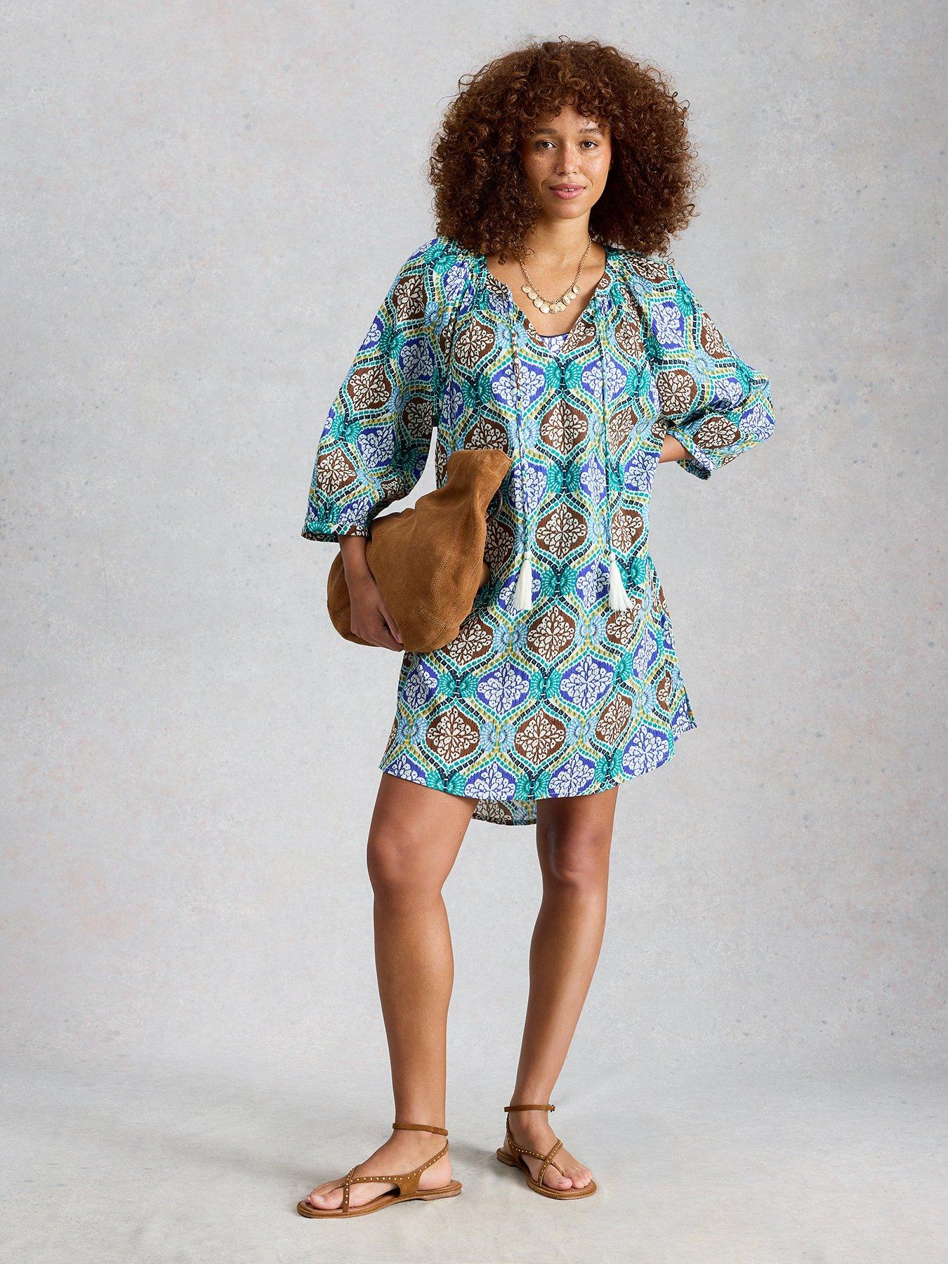  image of white-stuff-lottie-beach-cover-up-green