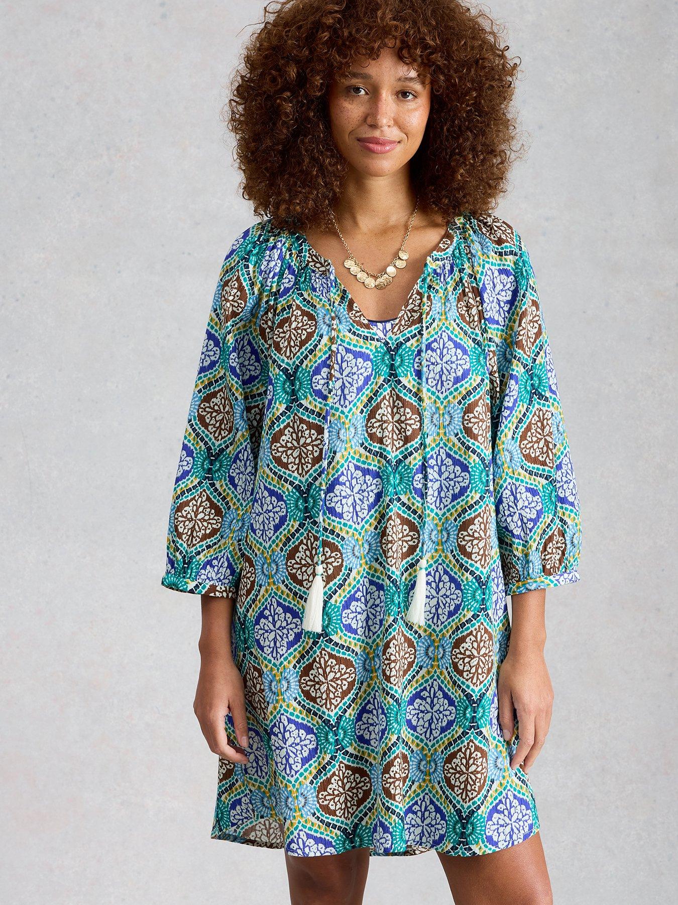  image of white-stuff-lottie-beach-cover-up-green