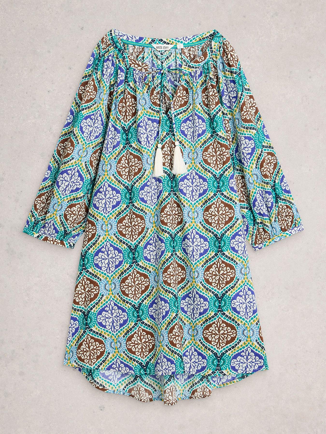  image of white-stuff-lottie-beach-cover-up-green