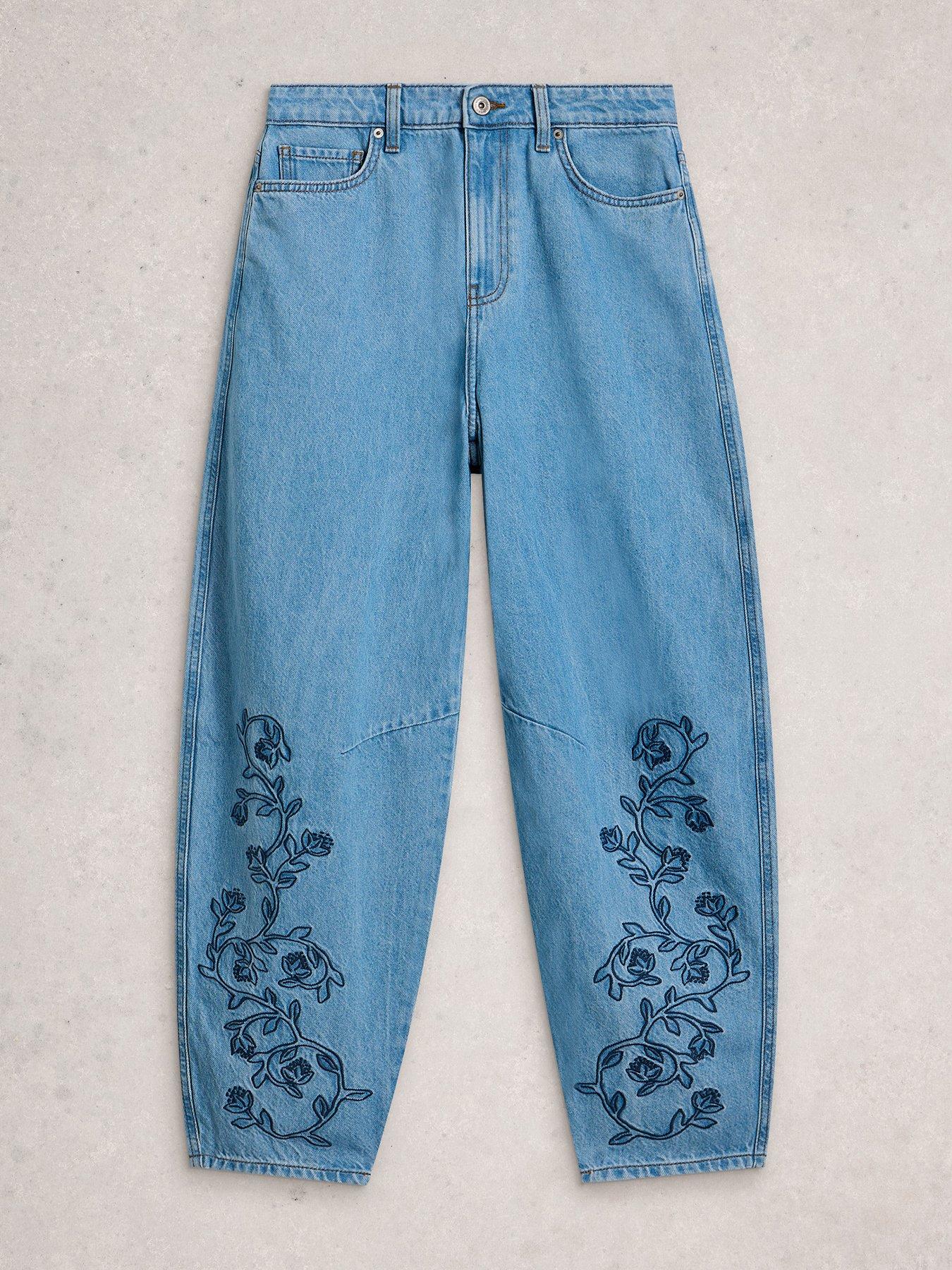  image of white-stuff-aubrey-embroidered-barrel-jean-blue