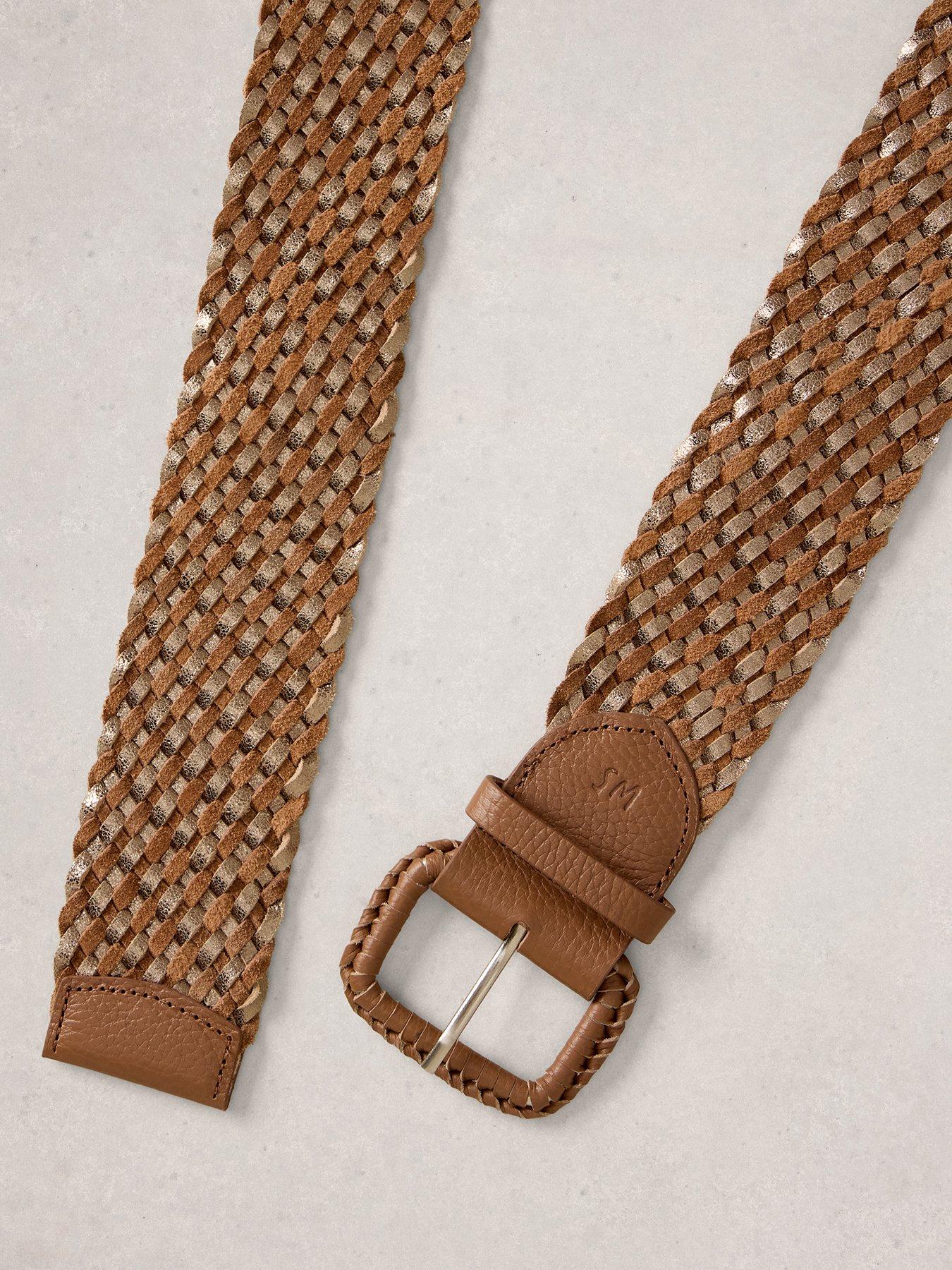 Image 2 of 3 of White Stuff Leather Wide Weave Belt