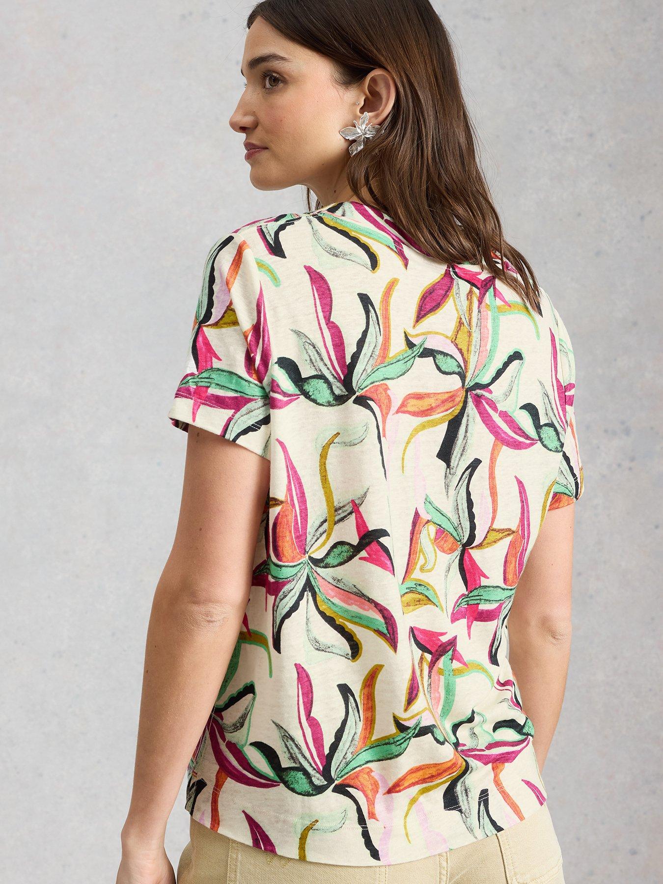 Image 2 of 6 of White Stuff Susie V Neck Linen Tee