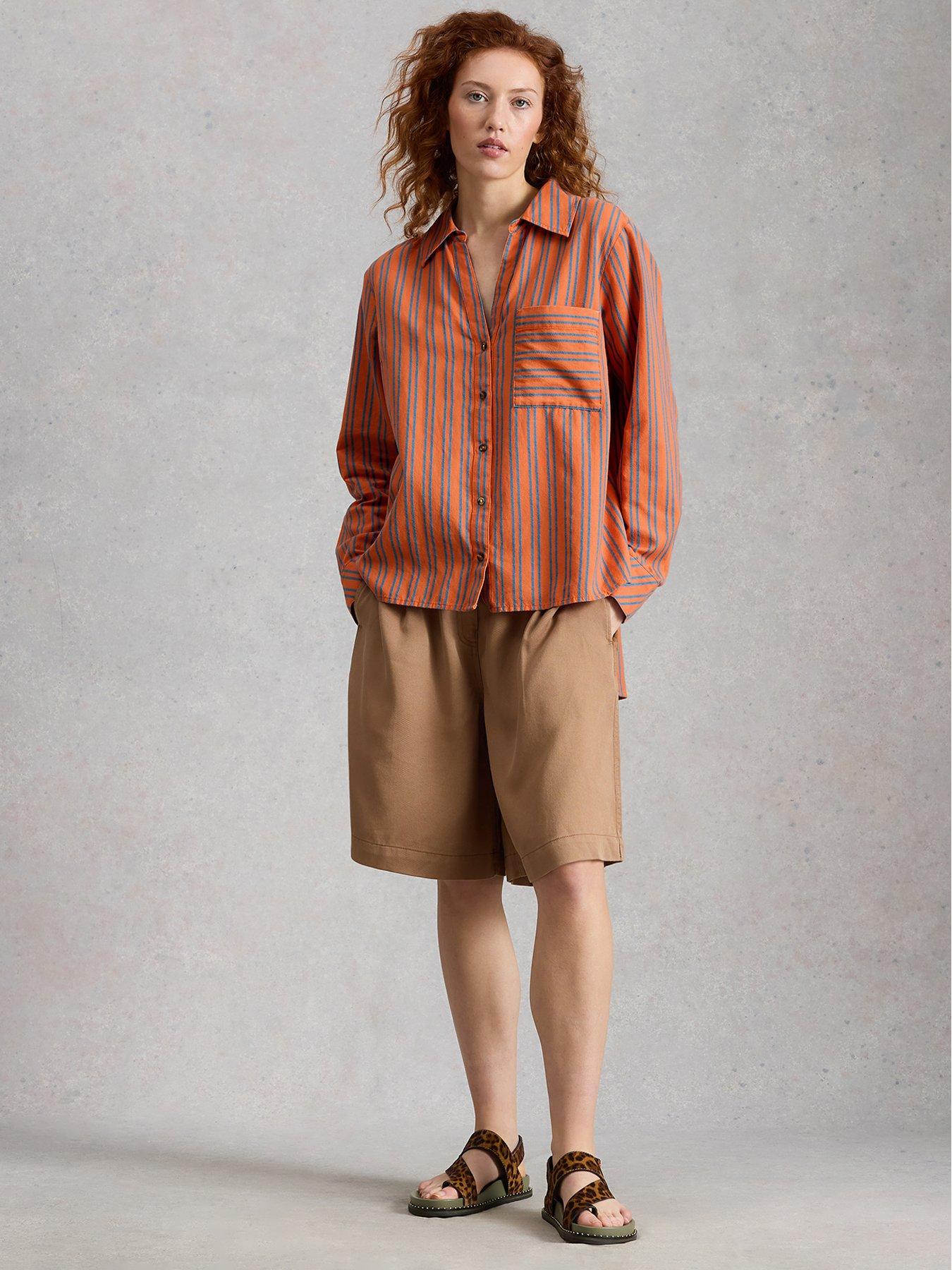 White Stuff Sadie Boyfriend Shirt - Orange