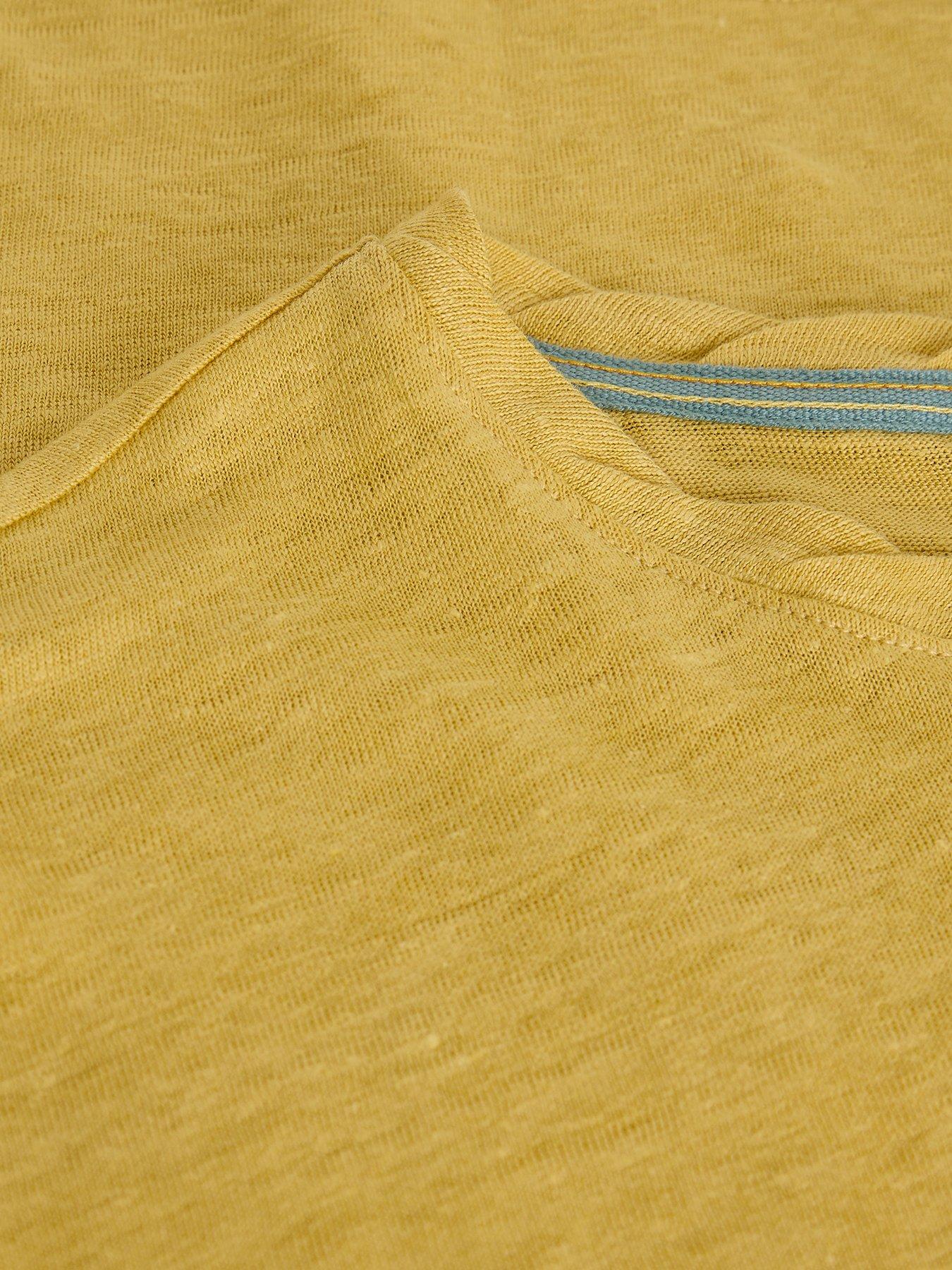  image of white-stuff-rowan-linen-t-shirt-yellow