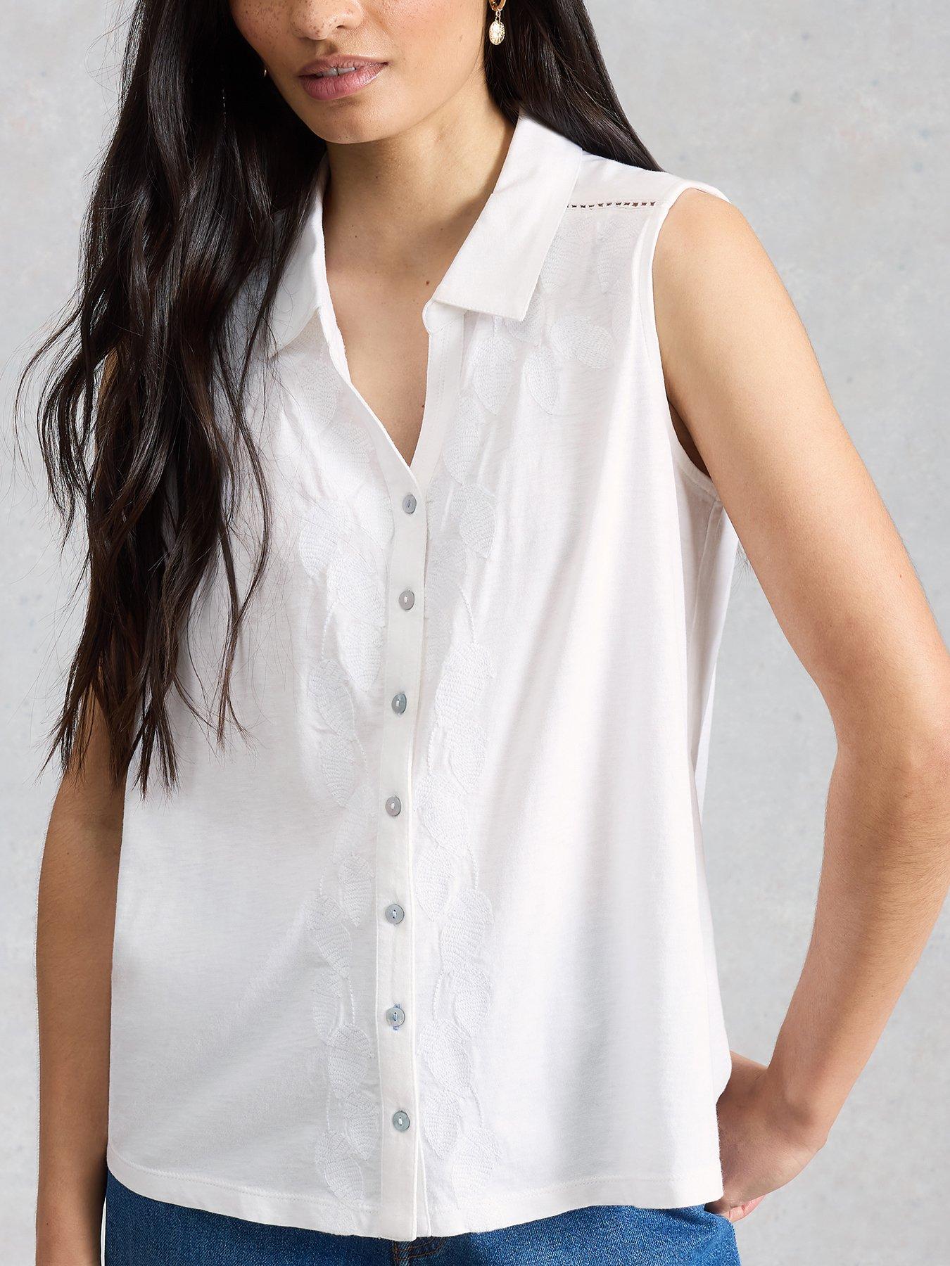 White Stuff Amy Emb Sleeveless Shirt