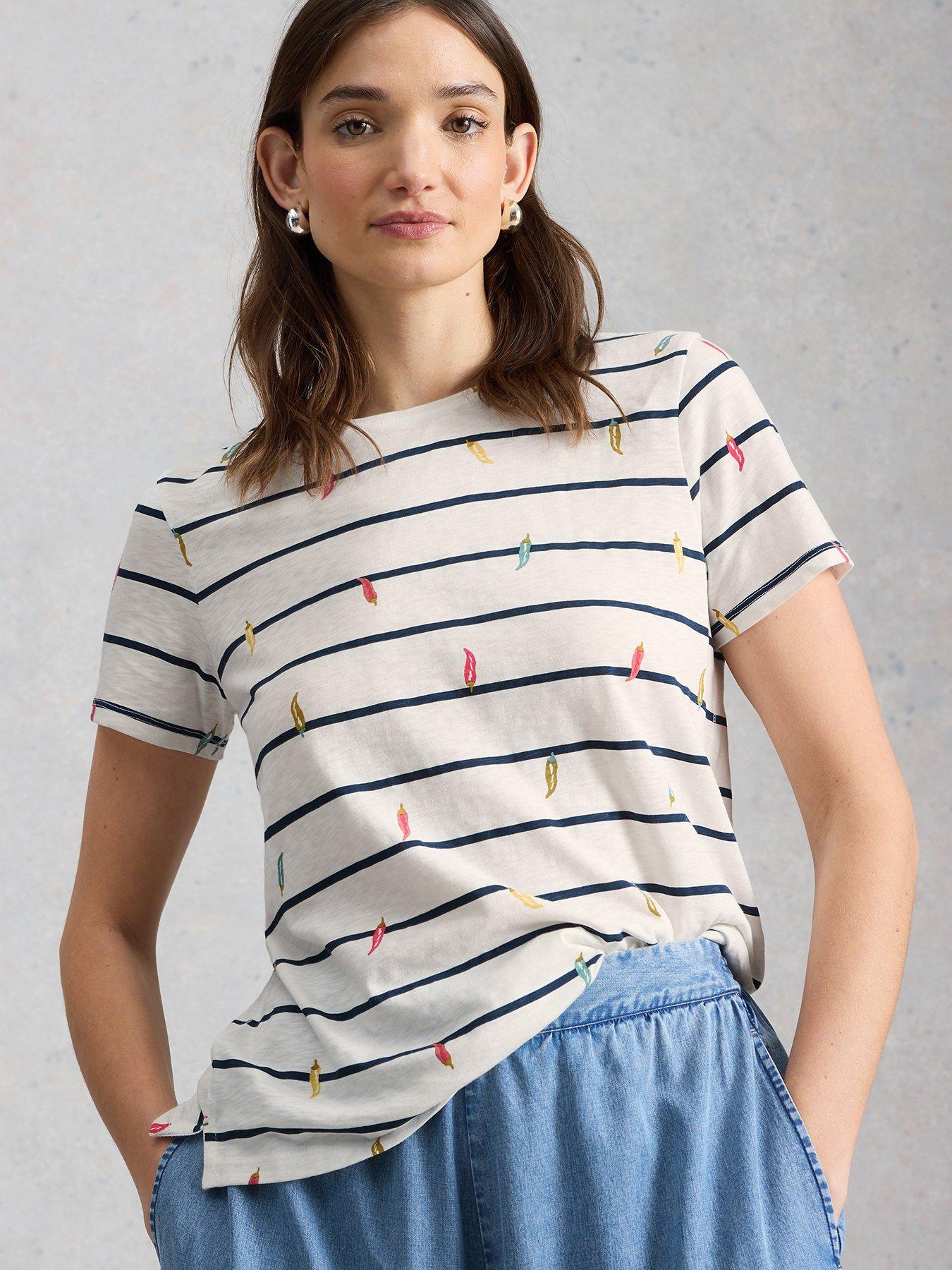 White Stuff Abbie Stripe T-Shirt - Ivory