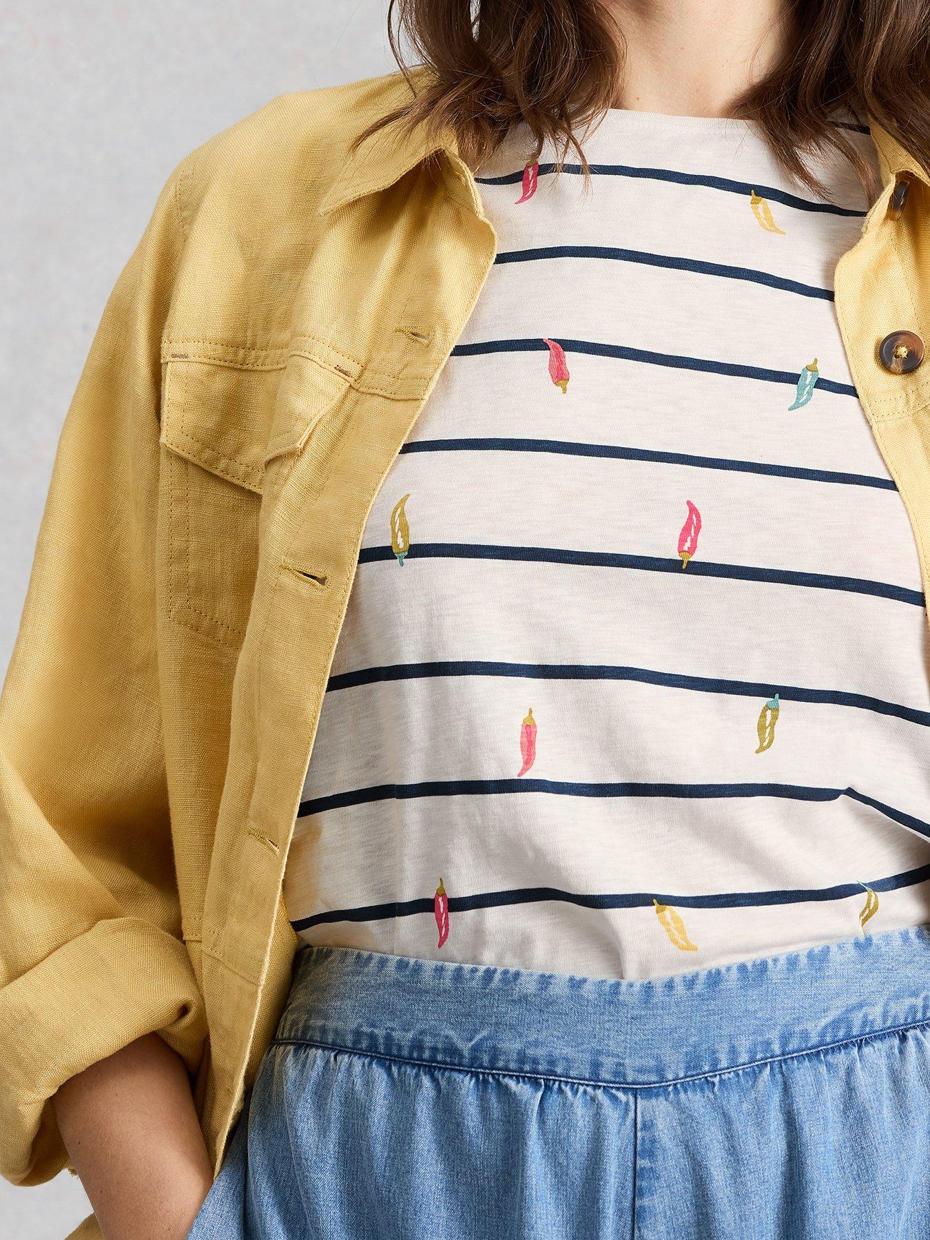  image of white-stuff-abbie-stripe-t-shirt-ivory