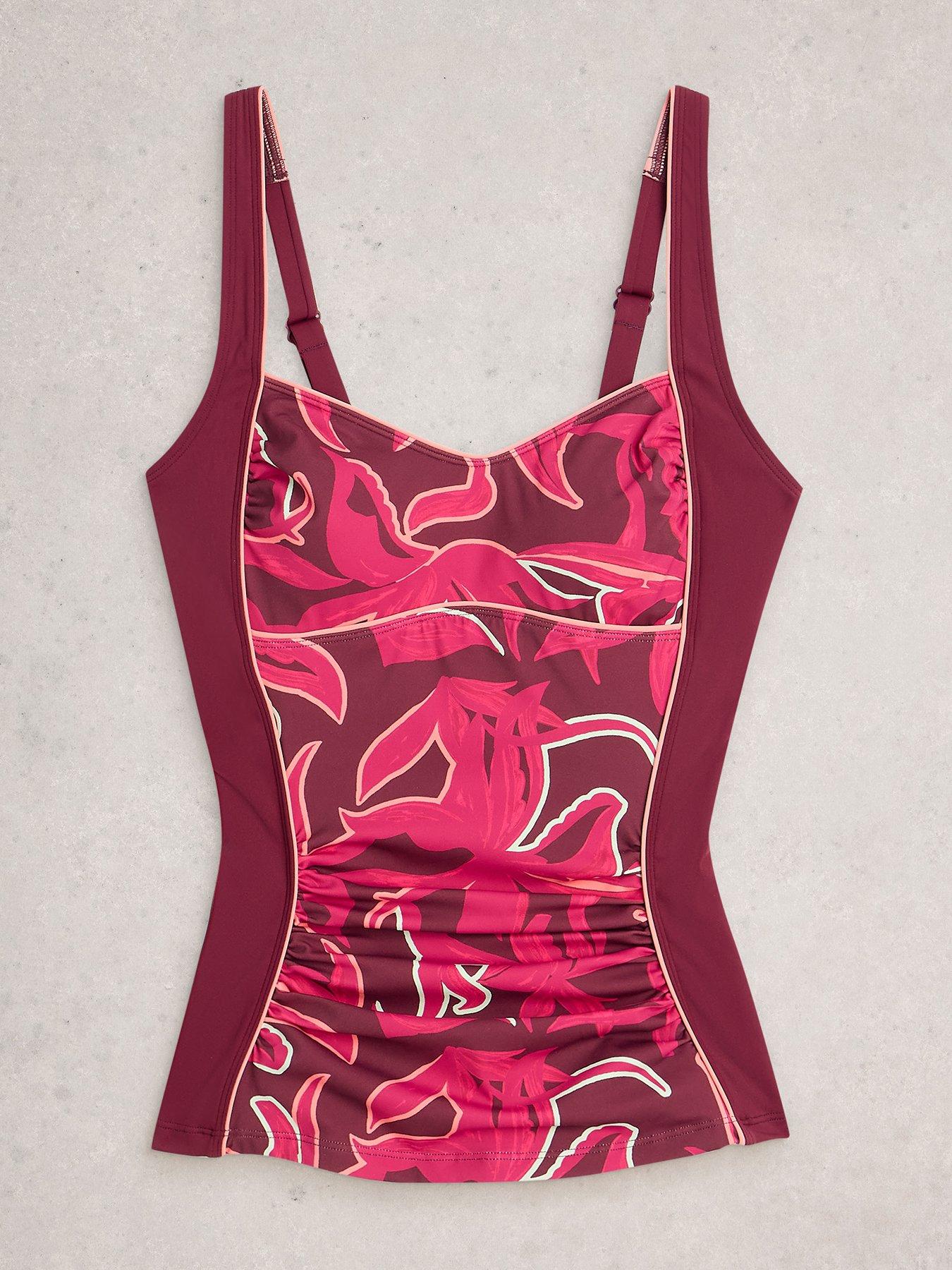 image of white-stuff-splash-tankini-top-purple