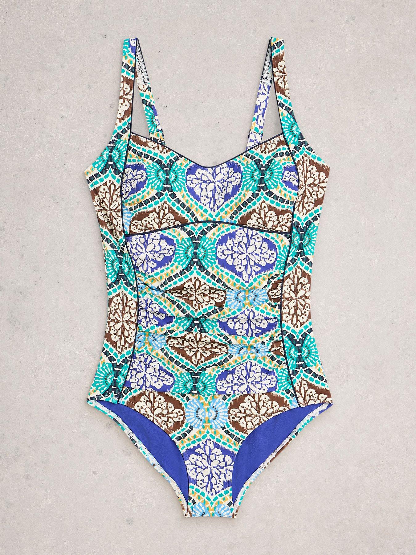  image of white-stuff-splash-control-swimsuit-green