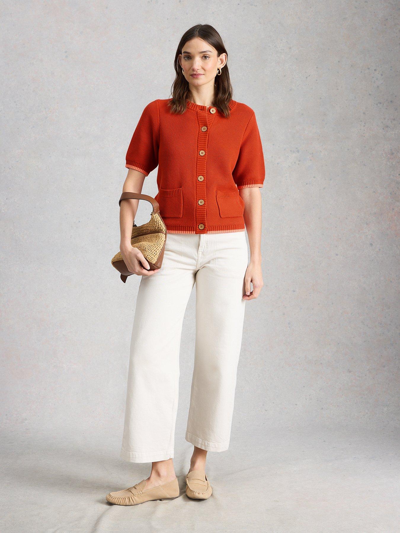 Image 3 of 6 of White Stuff Isabella Short Sleeve Cardi - Red