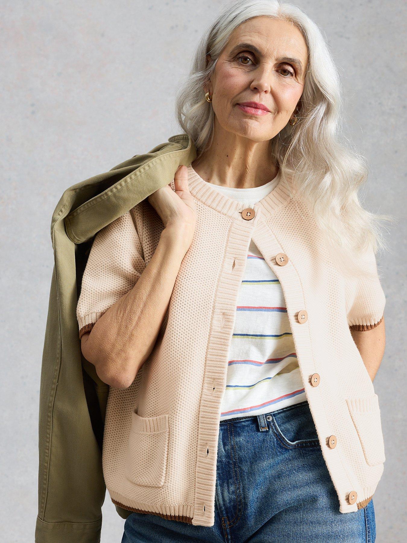 Image 1 of 6 of White Stuff Isabella Short Sleeve Cardi - Ivory