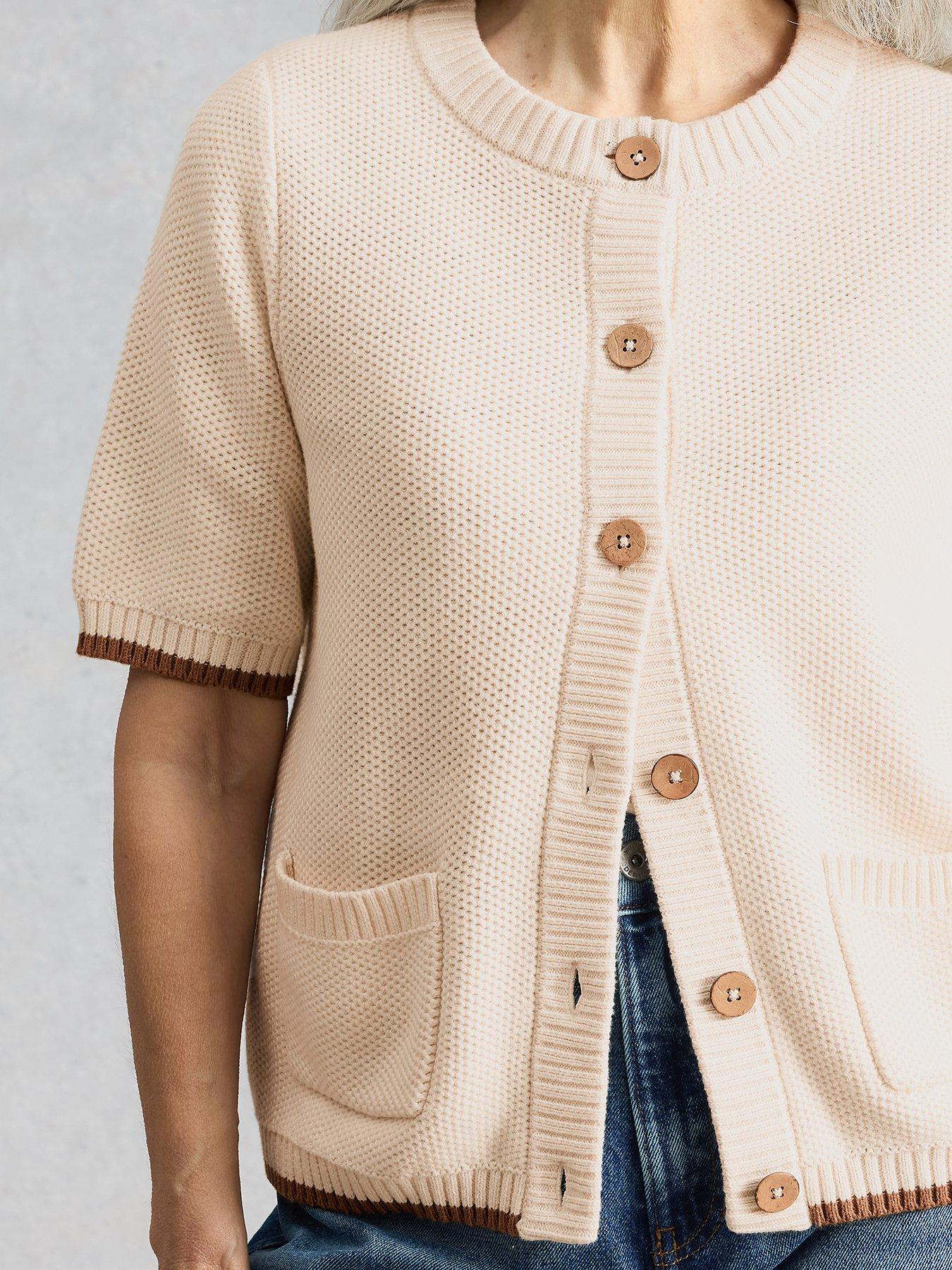 Image 4 of 6 of White Stuff Isabella Short Sleeve Cardi - Ivory