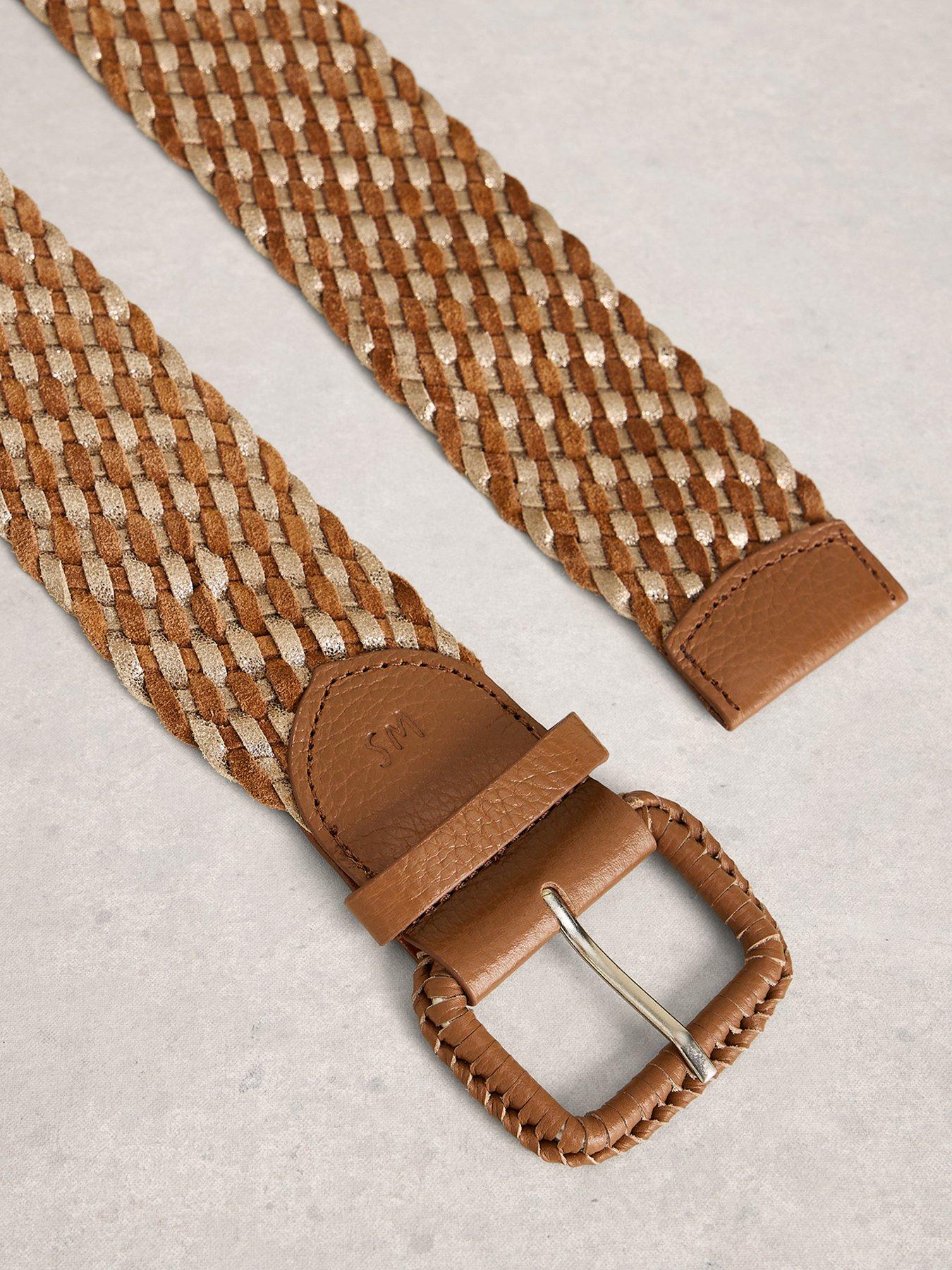 Image 2 of 3 of White Stuff Leather Wide Weave Belt