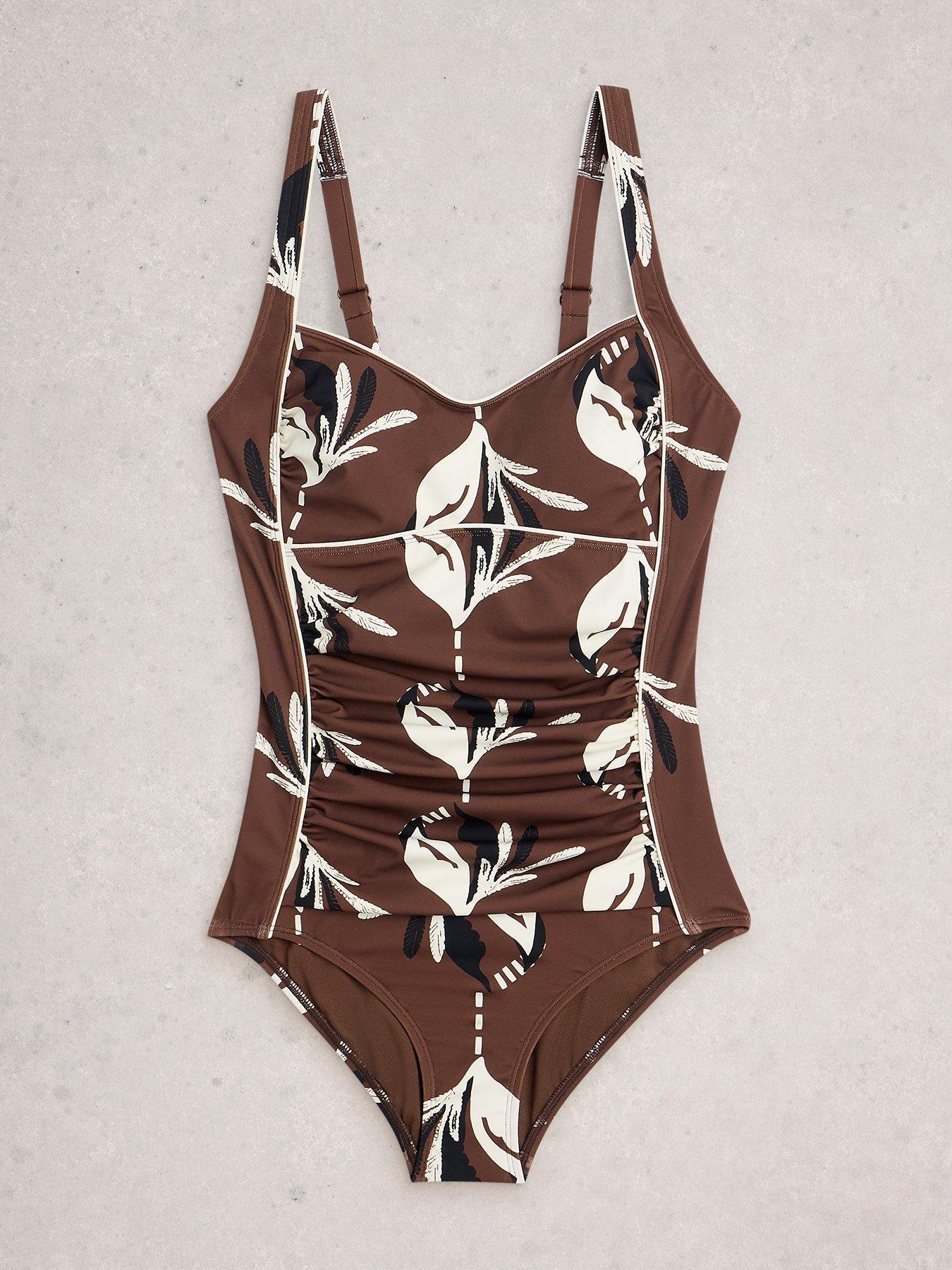 image of white-stuff-splash-control-swimsuit-brown