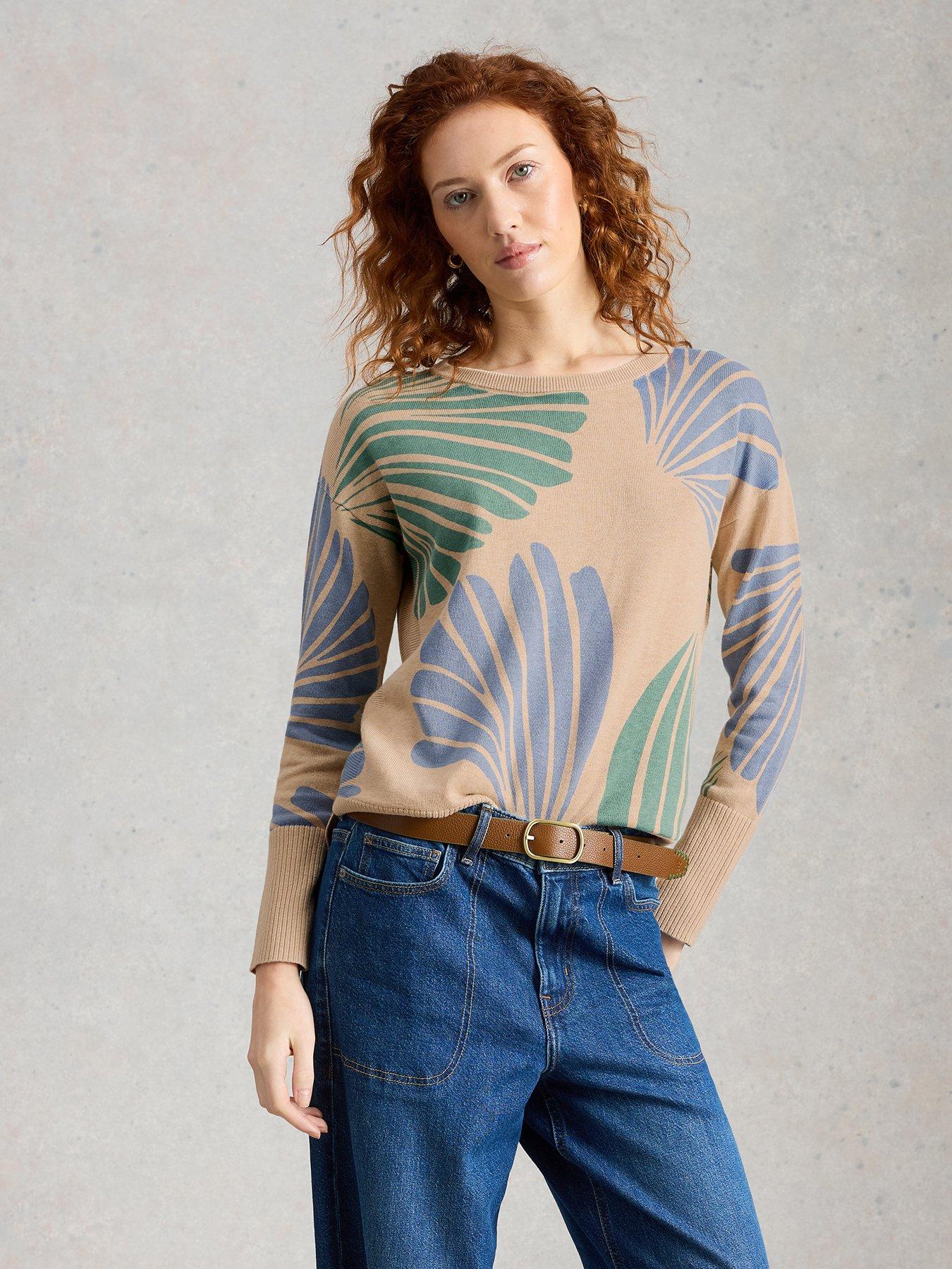  image of white-stuff-olive-print-jumper