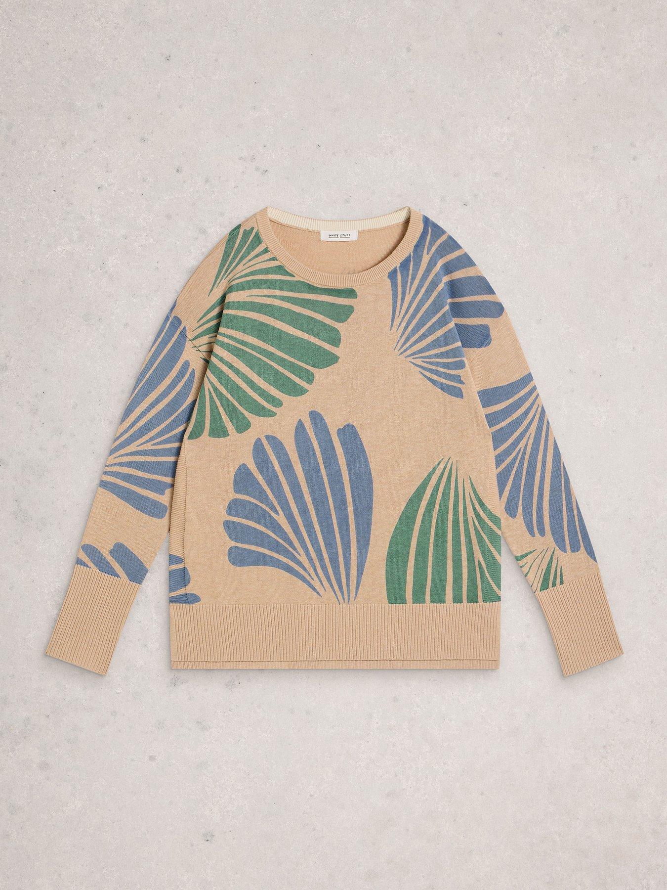 Image 5 of 6 of White Stuff Olive Print Jumper - Beige