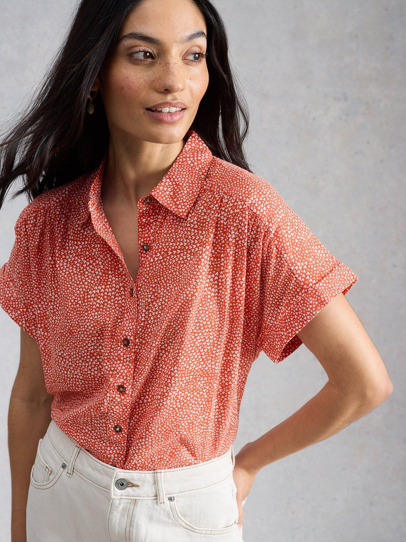 front image of white-stuff-orla-button-through-shirt-red