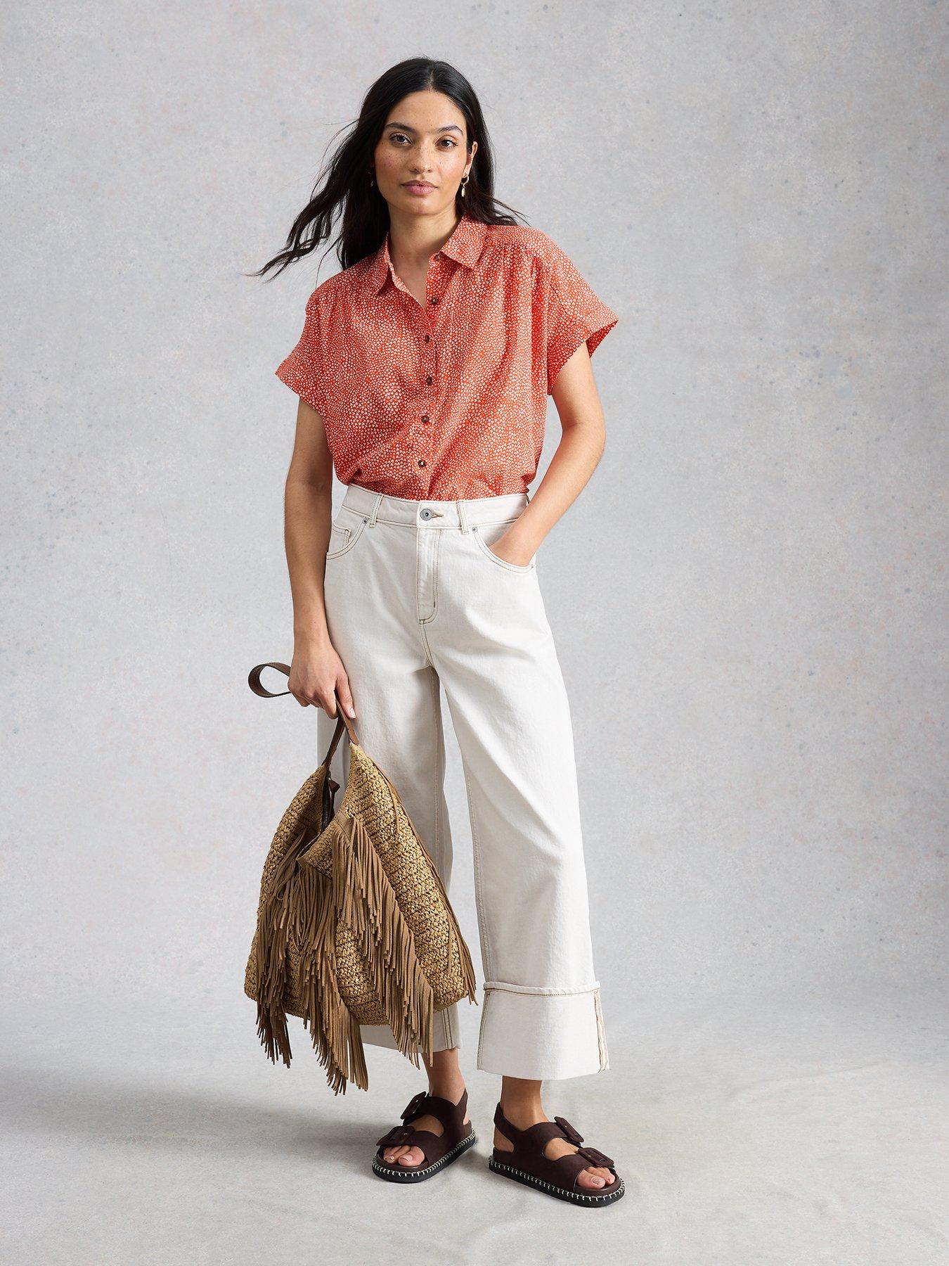  image of white-stuff-orla-button-through-shirt-red