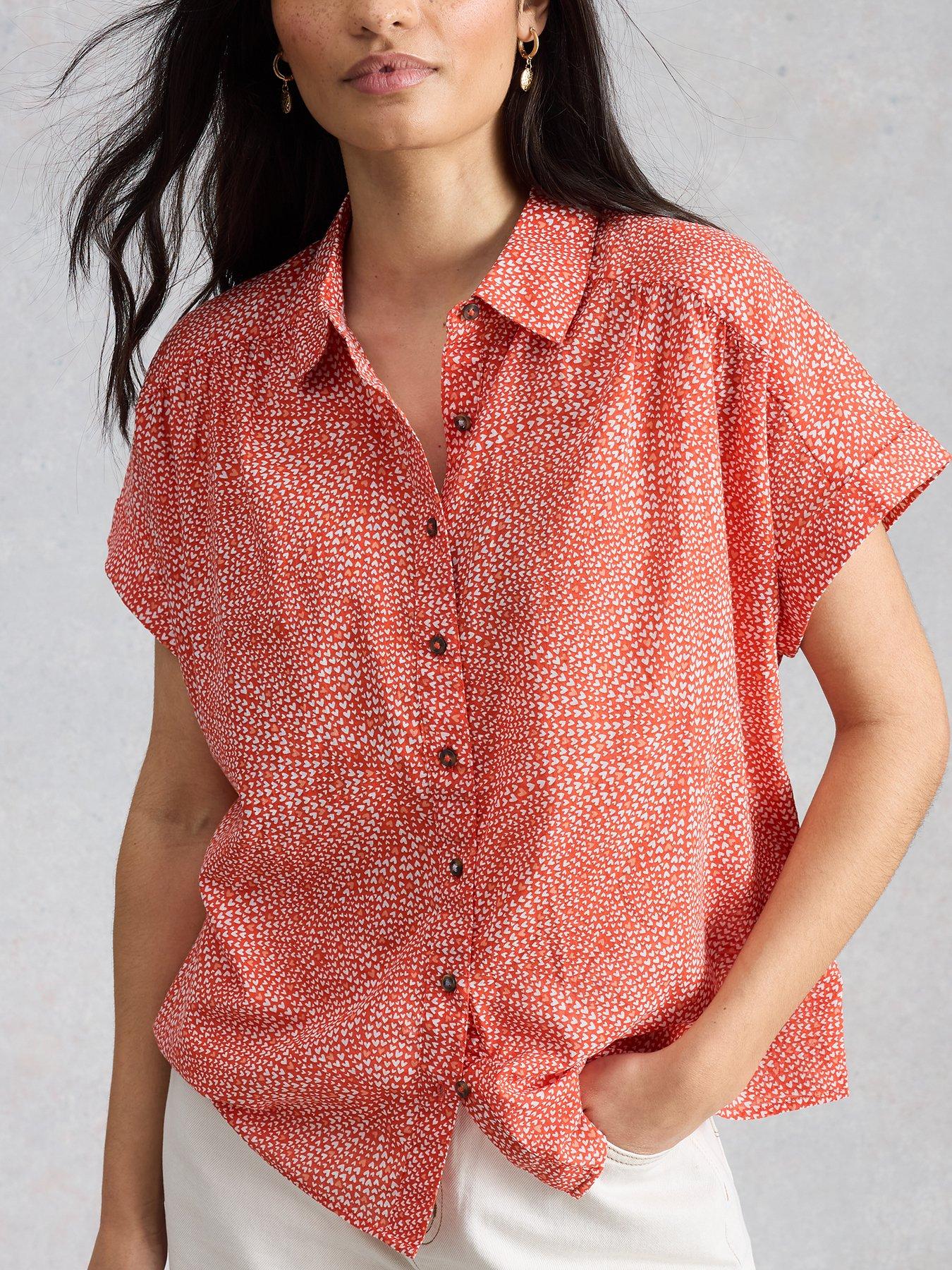  image of white-stuff-orla-button-through-shirt-red