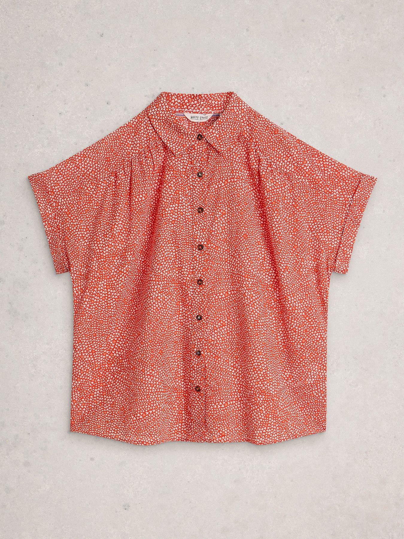  image of white-stuff-orla-button-through-shirt-red