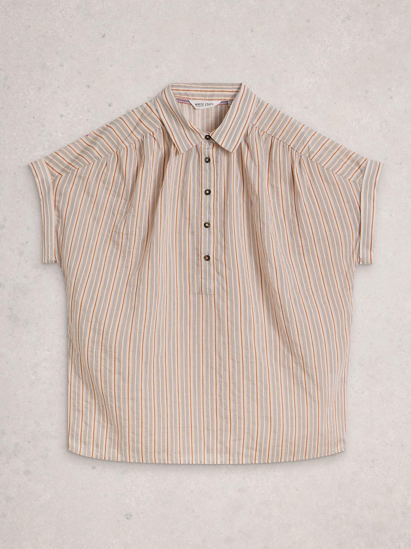 Image 5 of 6 of White Stuff Orla Pop Over Shirt - Beige