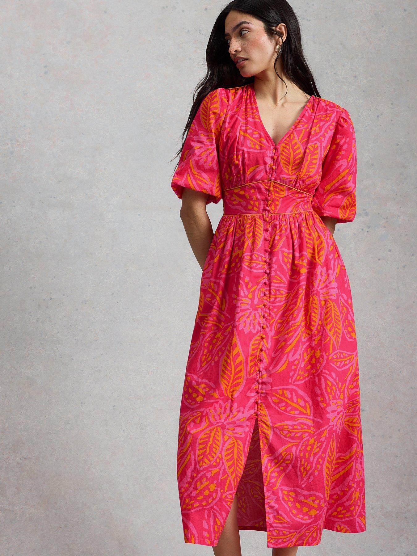 White Stuff Leela Midi Dress - Pink