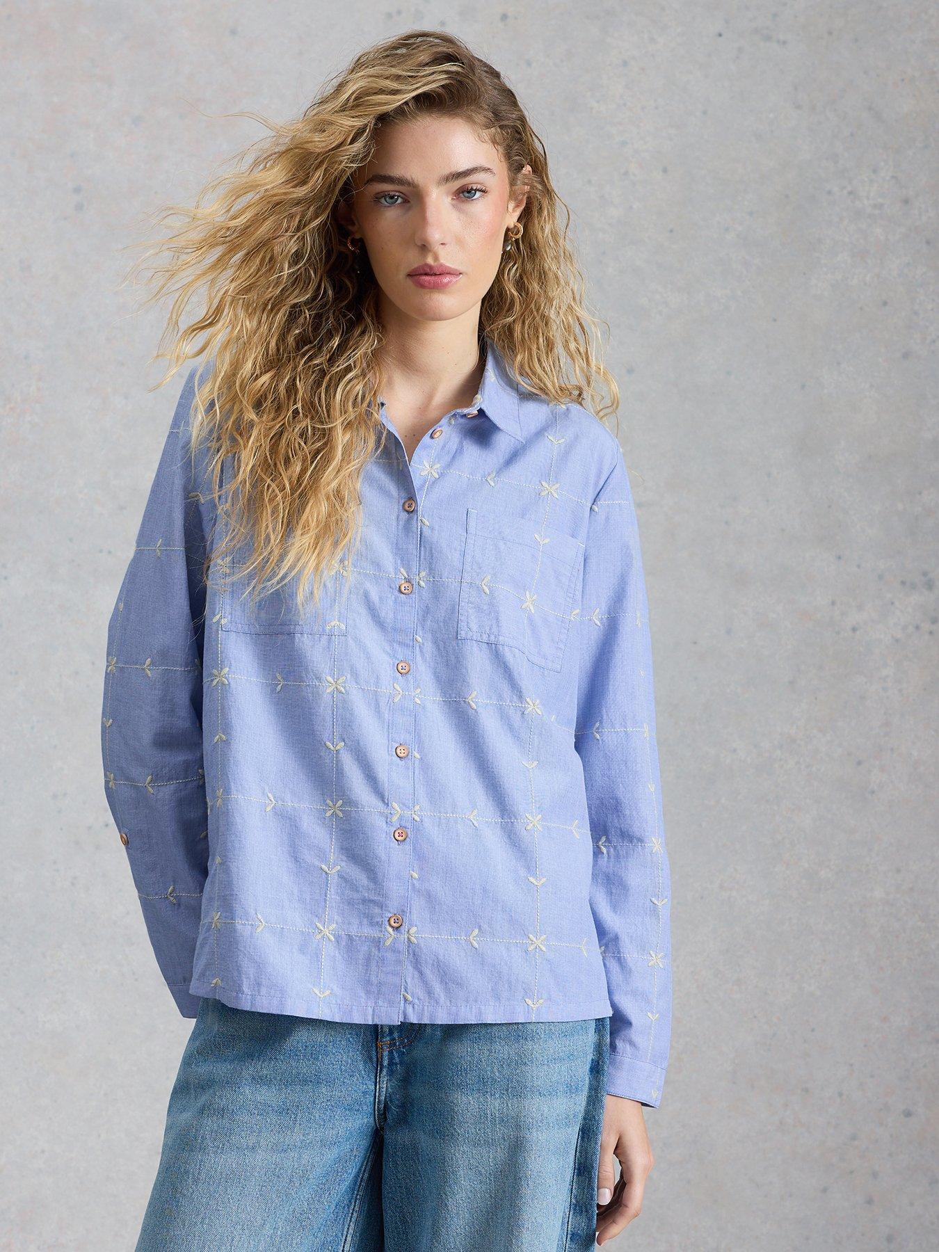 Image 1 of 6 of White Stuff Sophie Embroidered Shirt