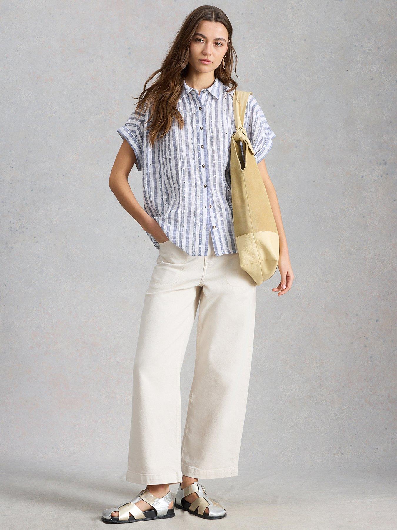 White Stuff Orla Button Through Shirt - Blue