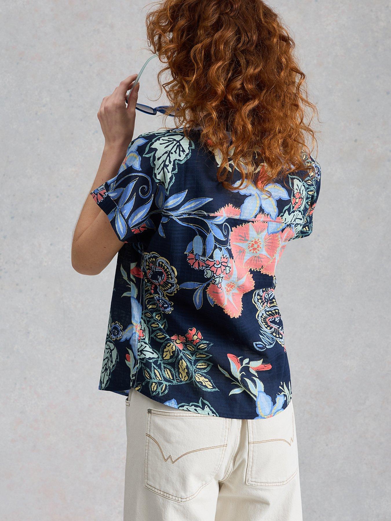 Image 2 of 6 of White Stuff Orla Button Through Shirt - Blue
