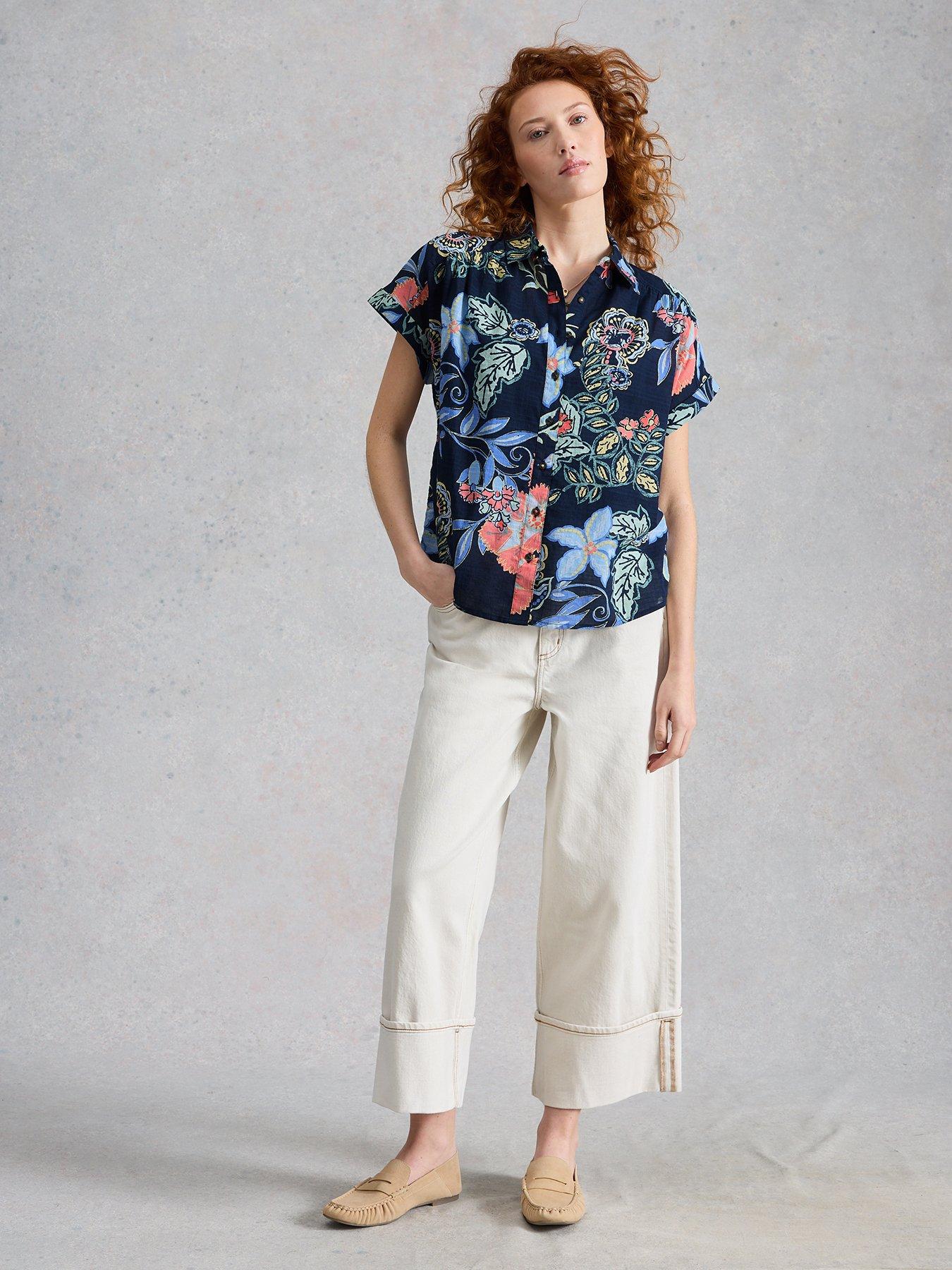 Image 3 of 6 of White Stuff Orla Button Through Shirt - Blue