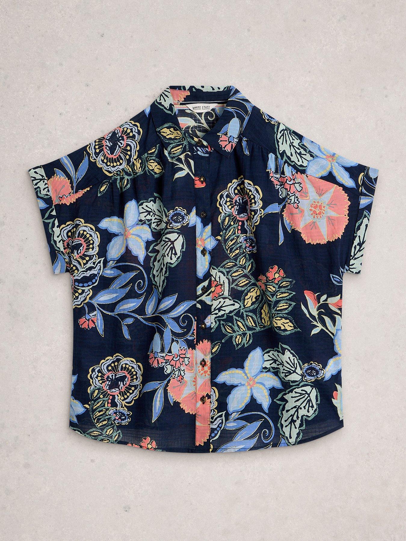 Image 5 of 6 of White Stuff Orla Button Through Shirt - Blue