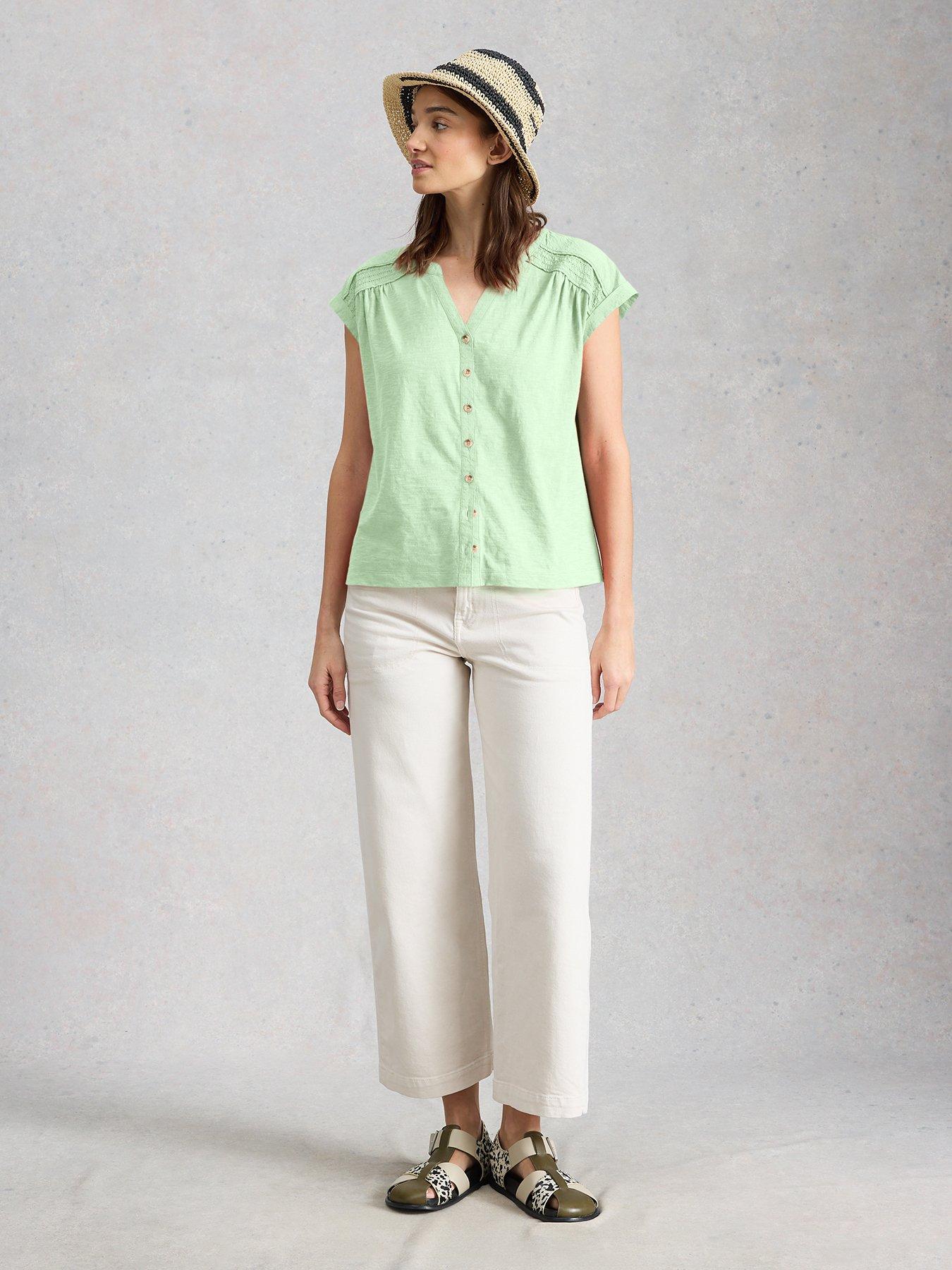  image of white-stuff-billie-button-shirt-green