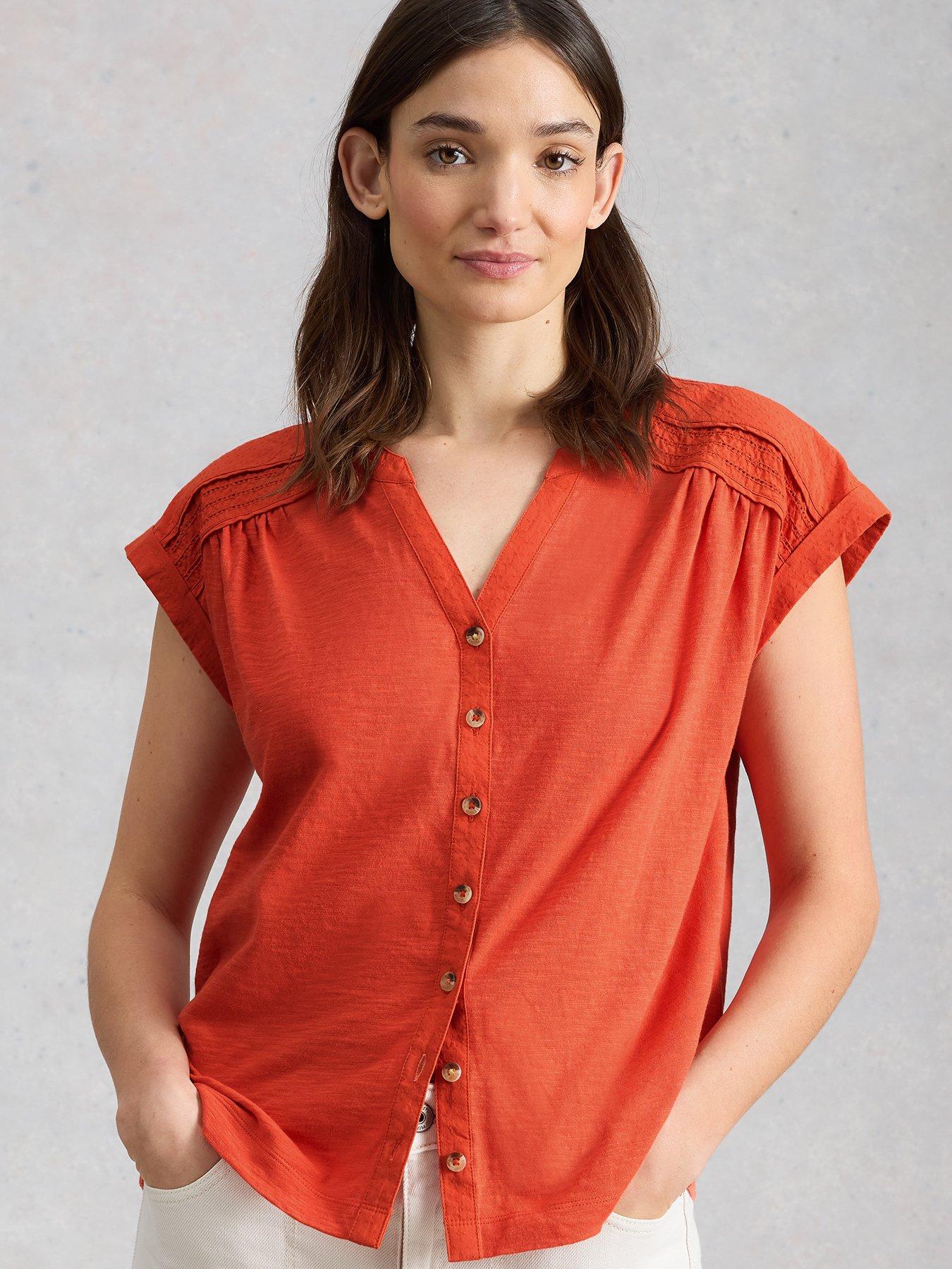 front image of white-stuff-billie-button-shirt-red