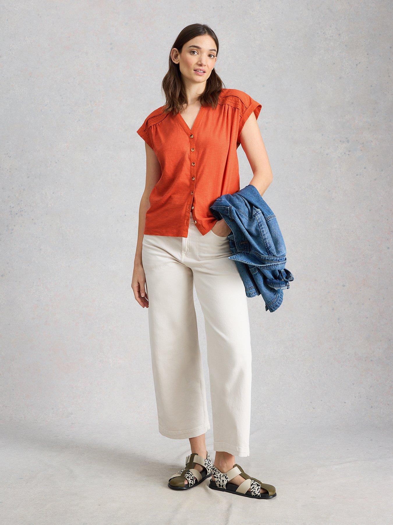  image of white-stuff-billie-button-shirt-red