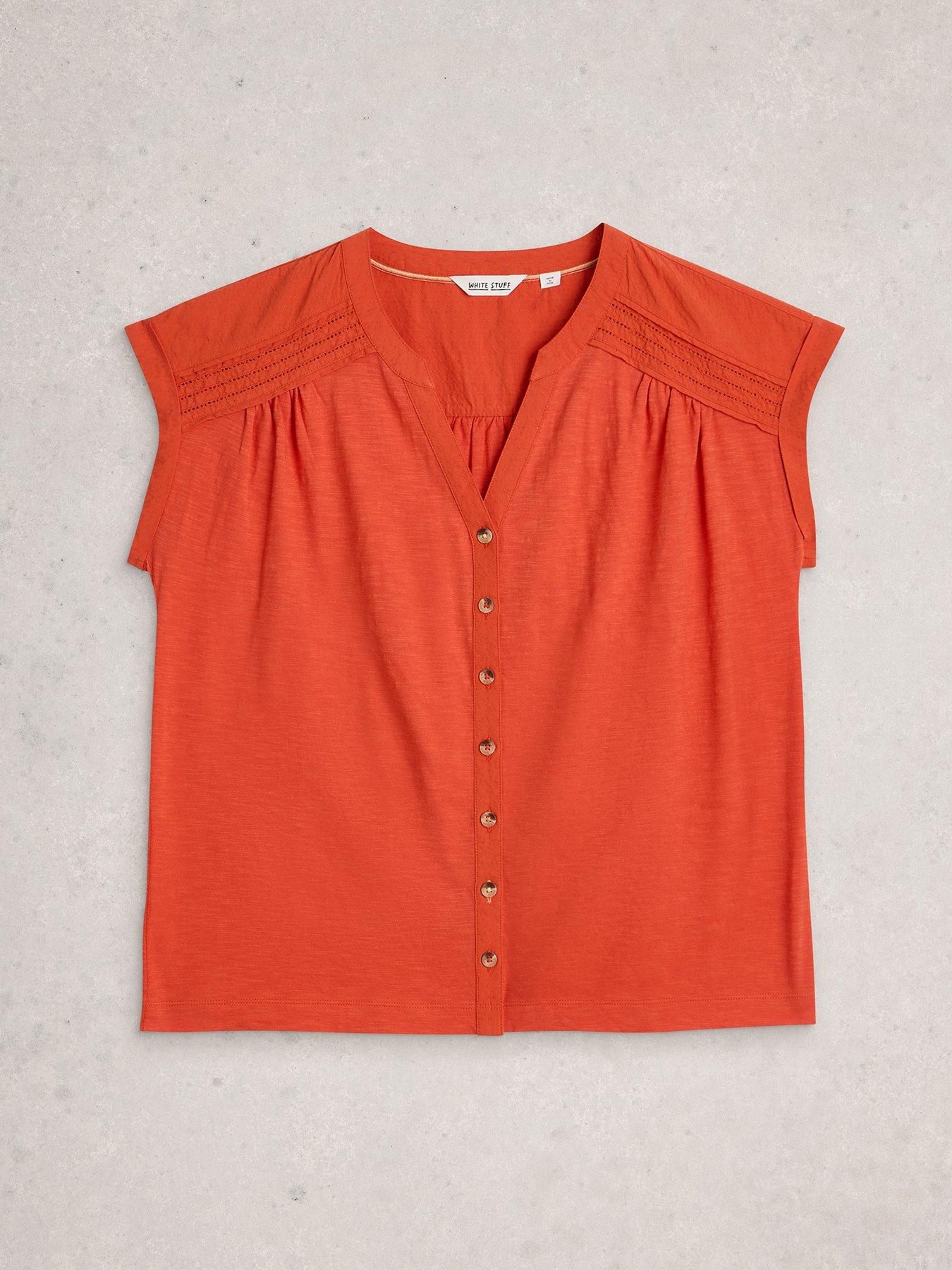  image of white-stuff-billie-button-shirt-red