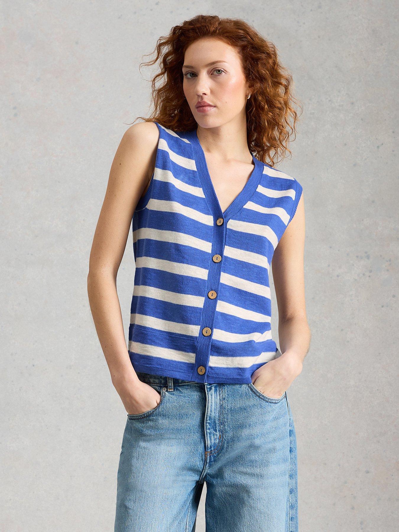 White Stuff Nova Linen Blend Stripe Tank