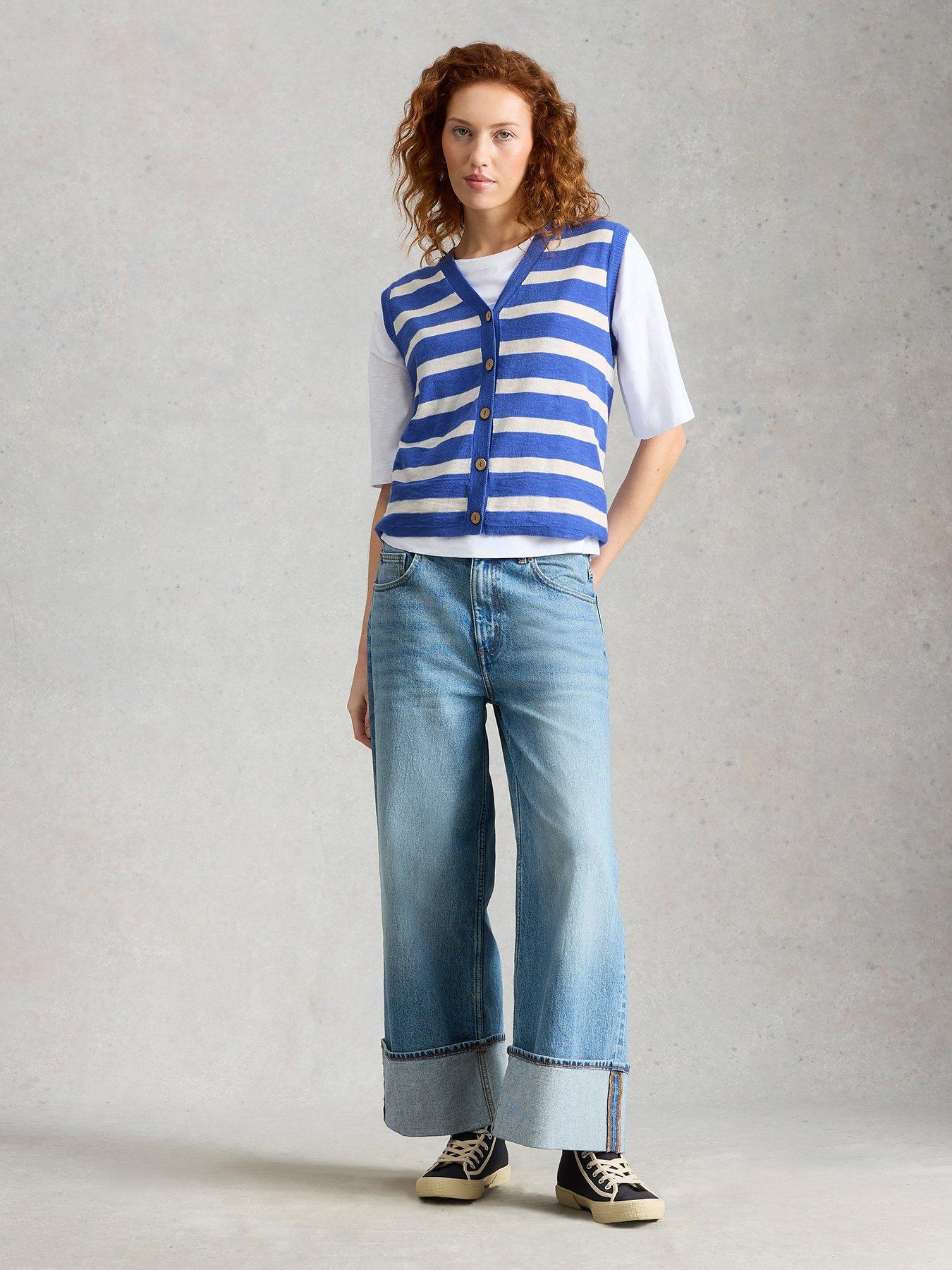  image of white-stuff-nova-linen-blend-stripe-tank