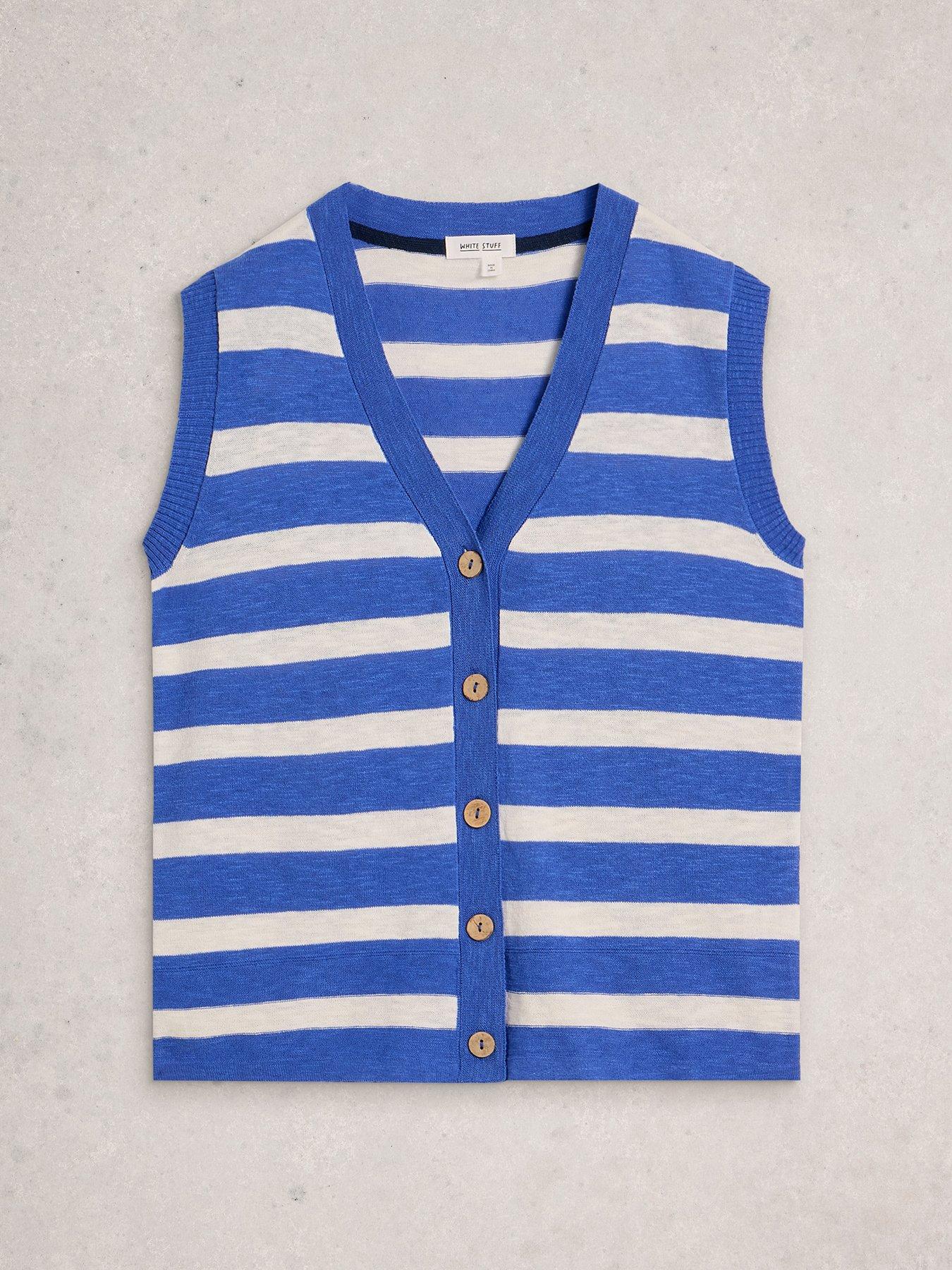  image of white-stuff-nova-linen-blend-stripe-tank