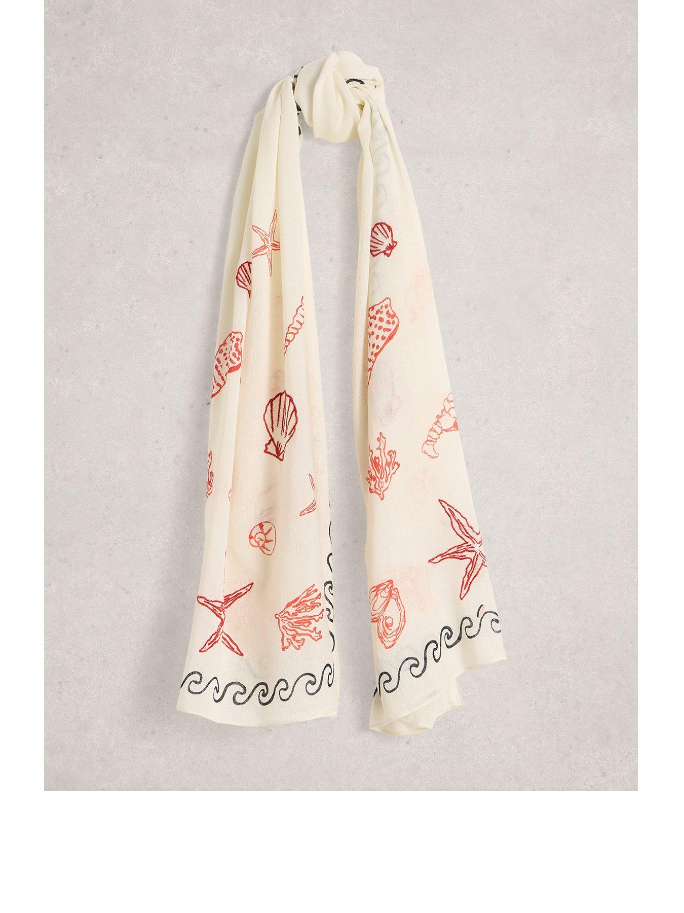 White Stuff Embroidered Shell Scarf