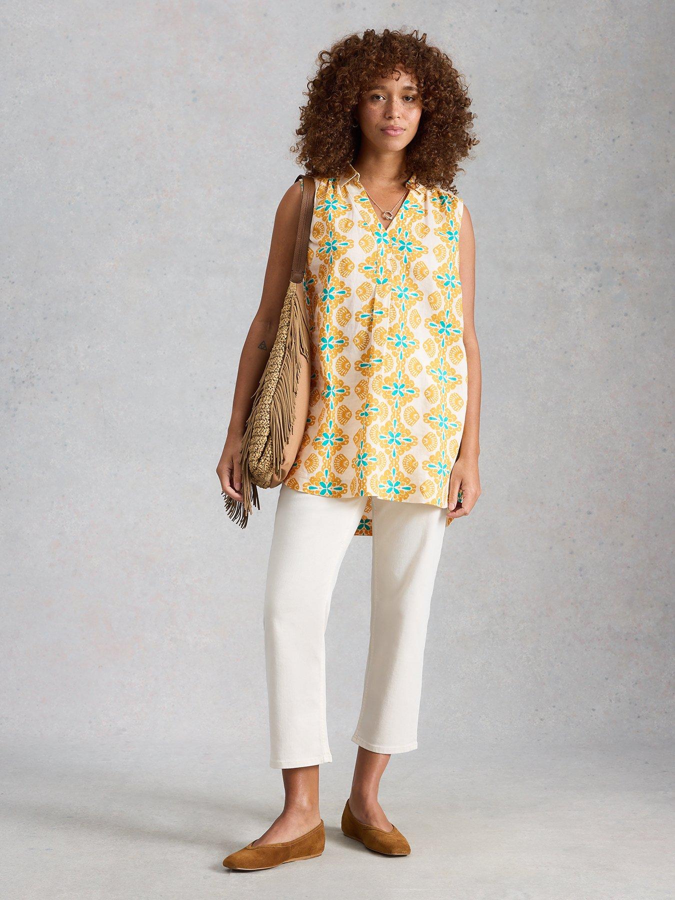 Image 3 of 6 of White Stuff Bianca Sleeveless Linen Tunic