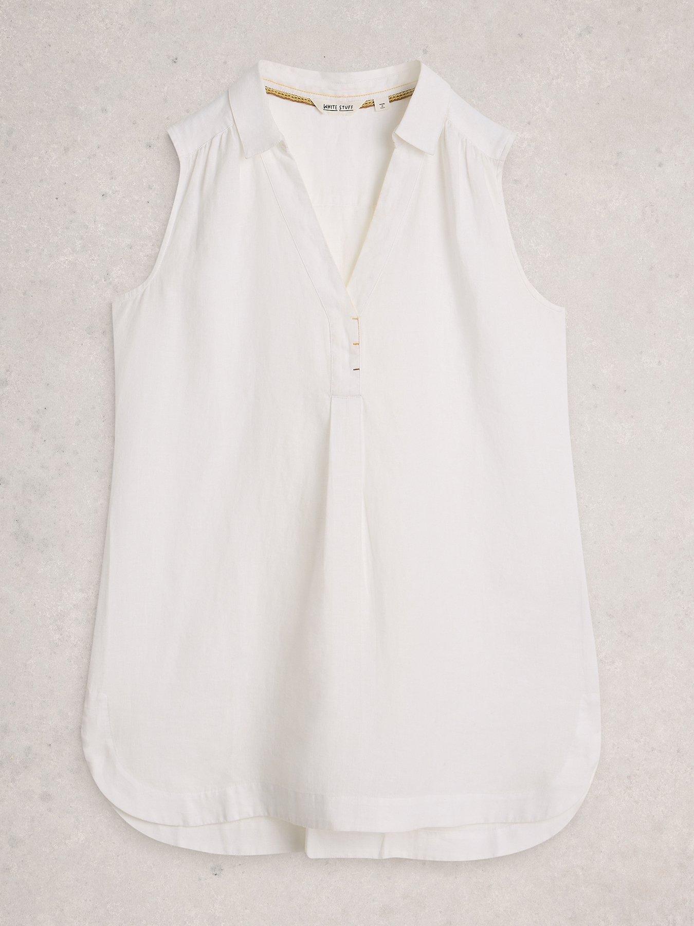  image of white-stuff-bianca-sleeveless-linen-tunic